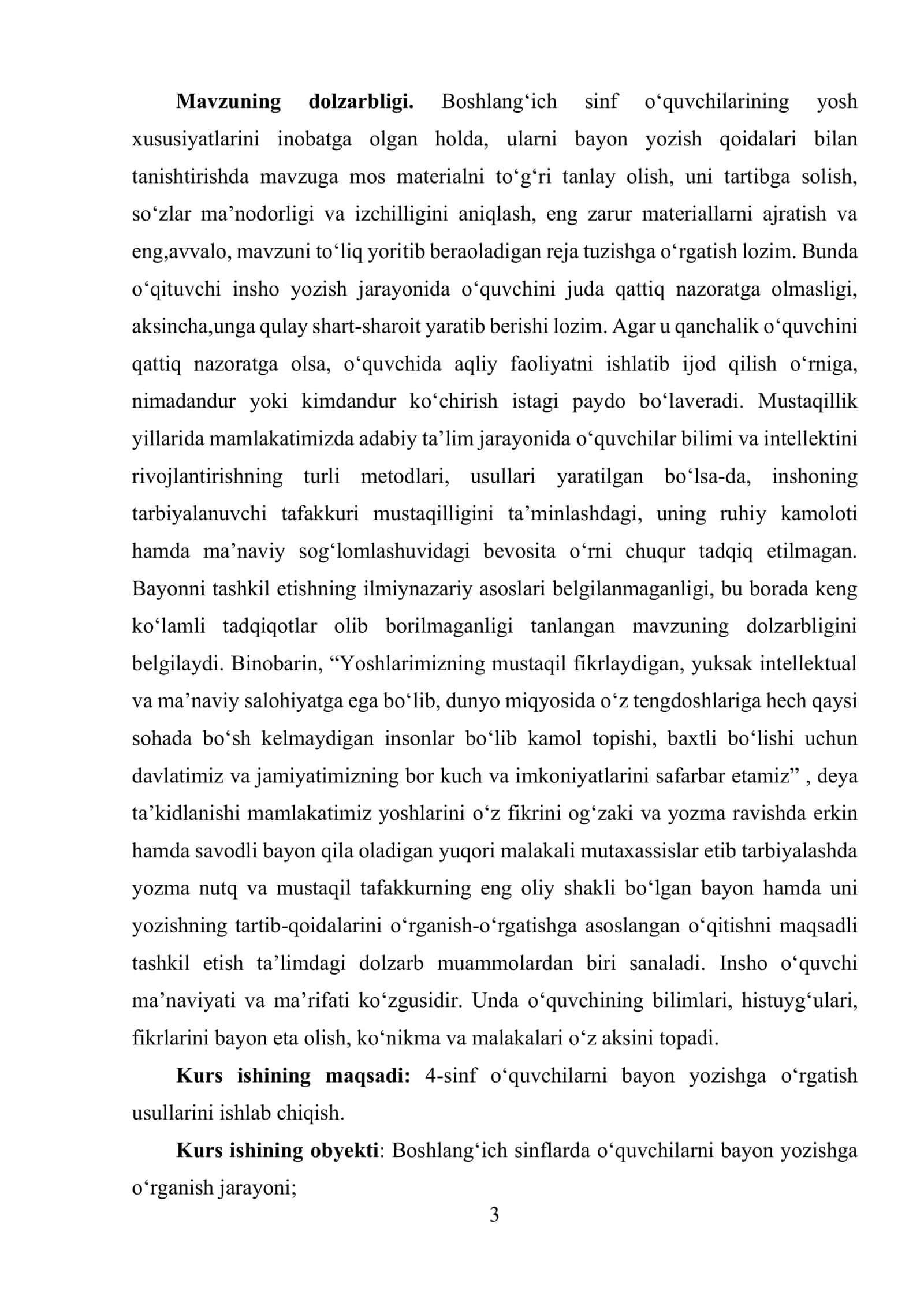 Mavzu: 4-sinfda bayon uchun material to‘plash va ishlash 3
