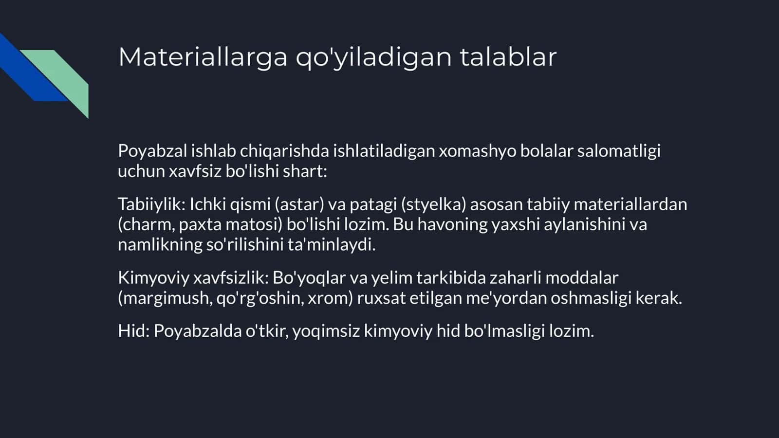 bolalar poyabzaliga qo'yiladigan gigiyenik talablar 3