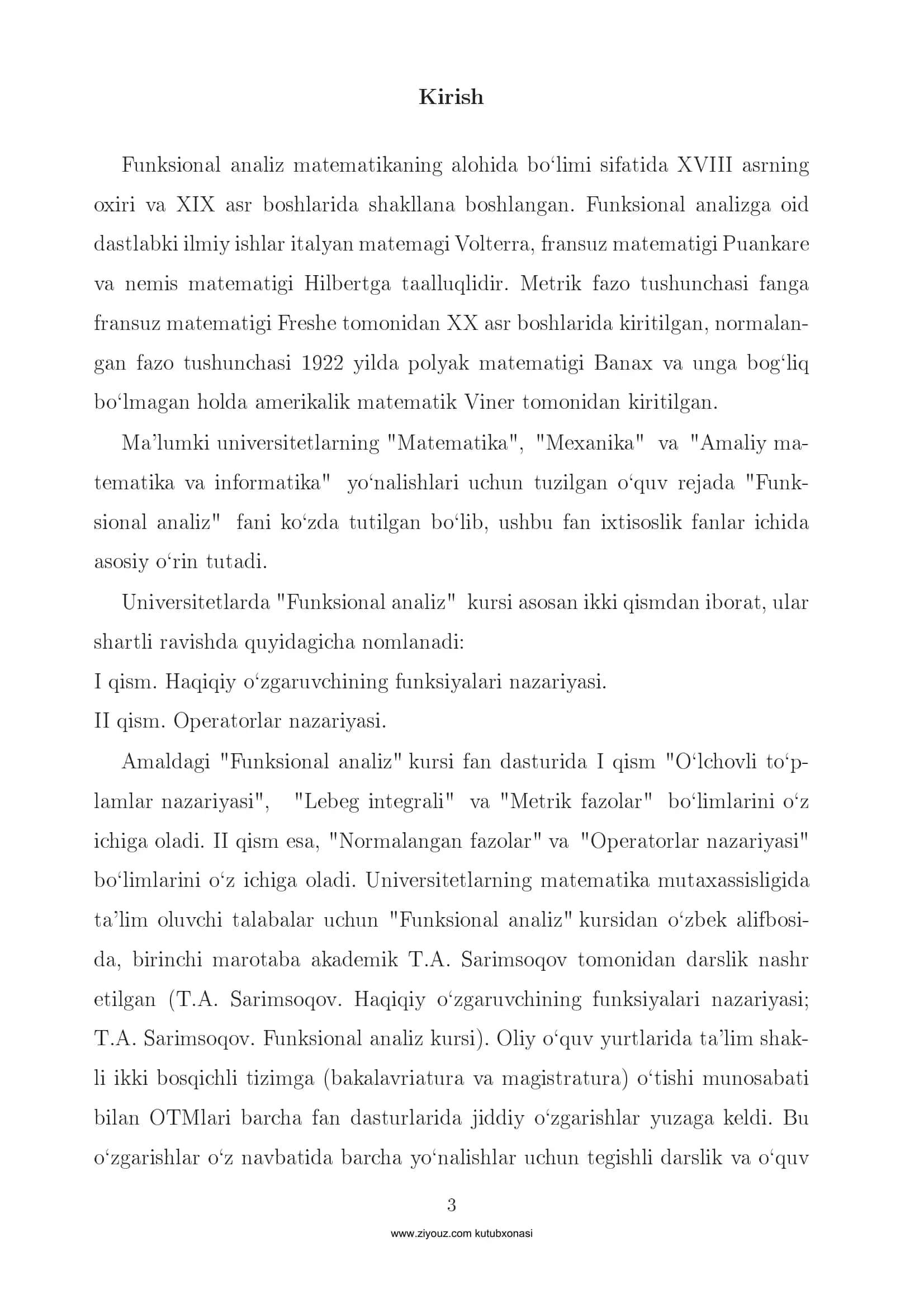 Funksional analiz (Misol va masalalar yechish) I-qism 3