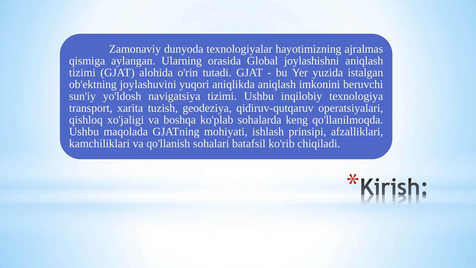 GLOBAL JOYLASHISHNI ANIQLASH TIZIM 3
