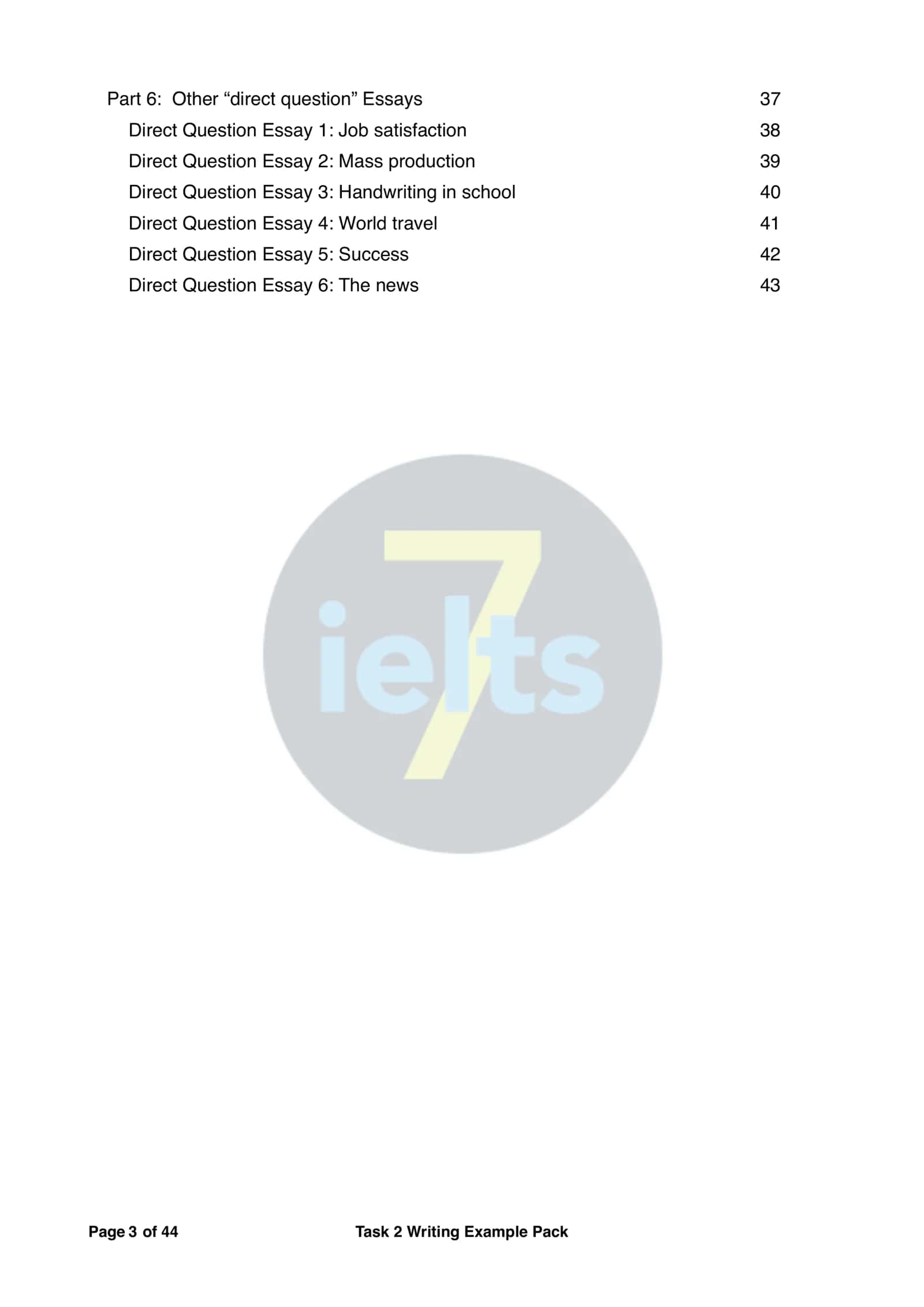 IELTS TASK 2 Writing EXAMPLE PACK 3