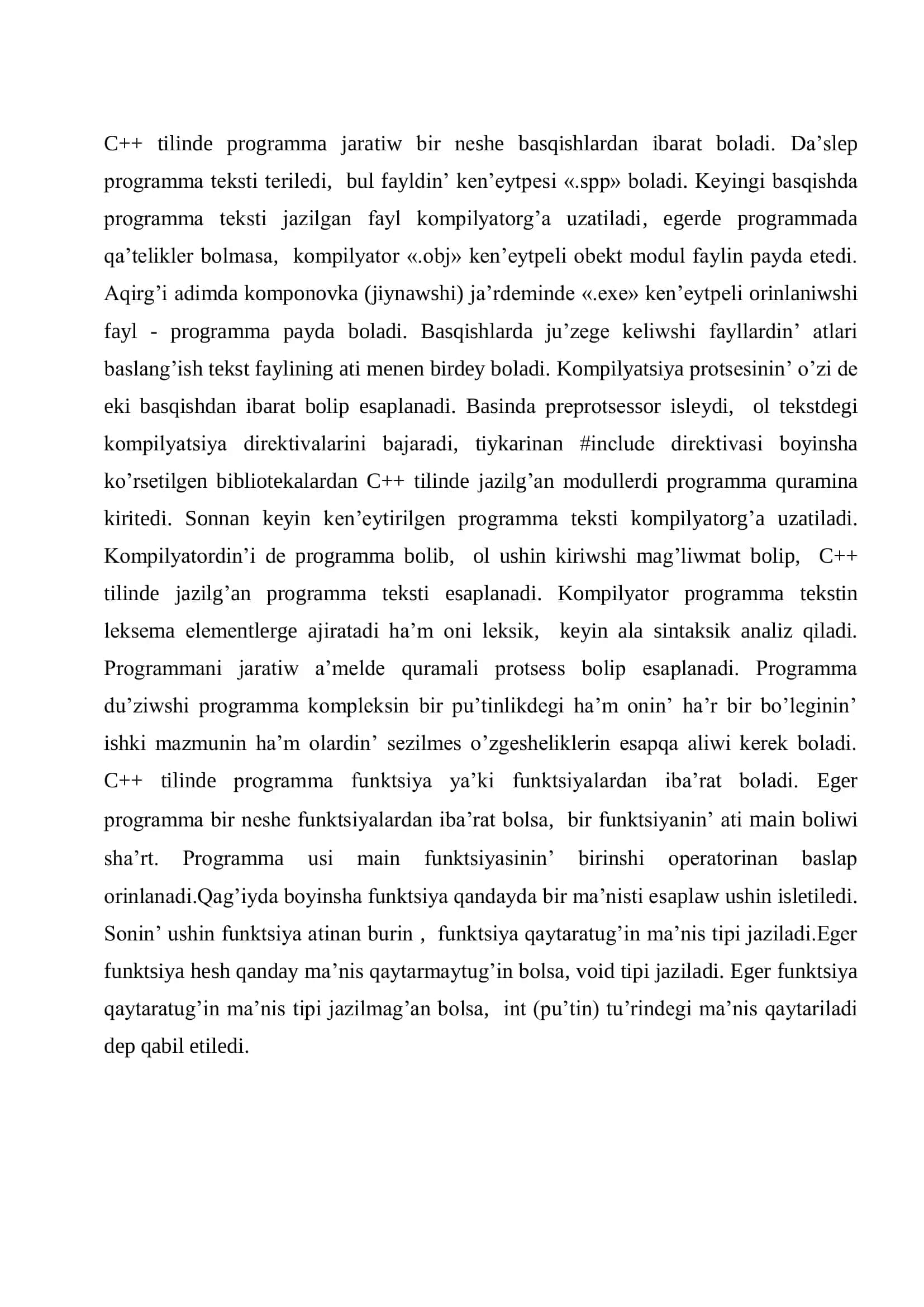 C++ tilinde matematikaliq funktsiyalardin’ qollaniliwi 3
