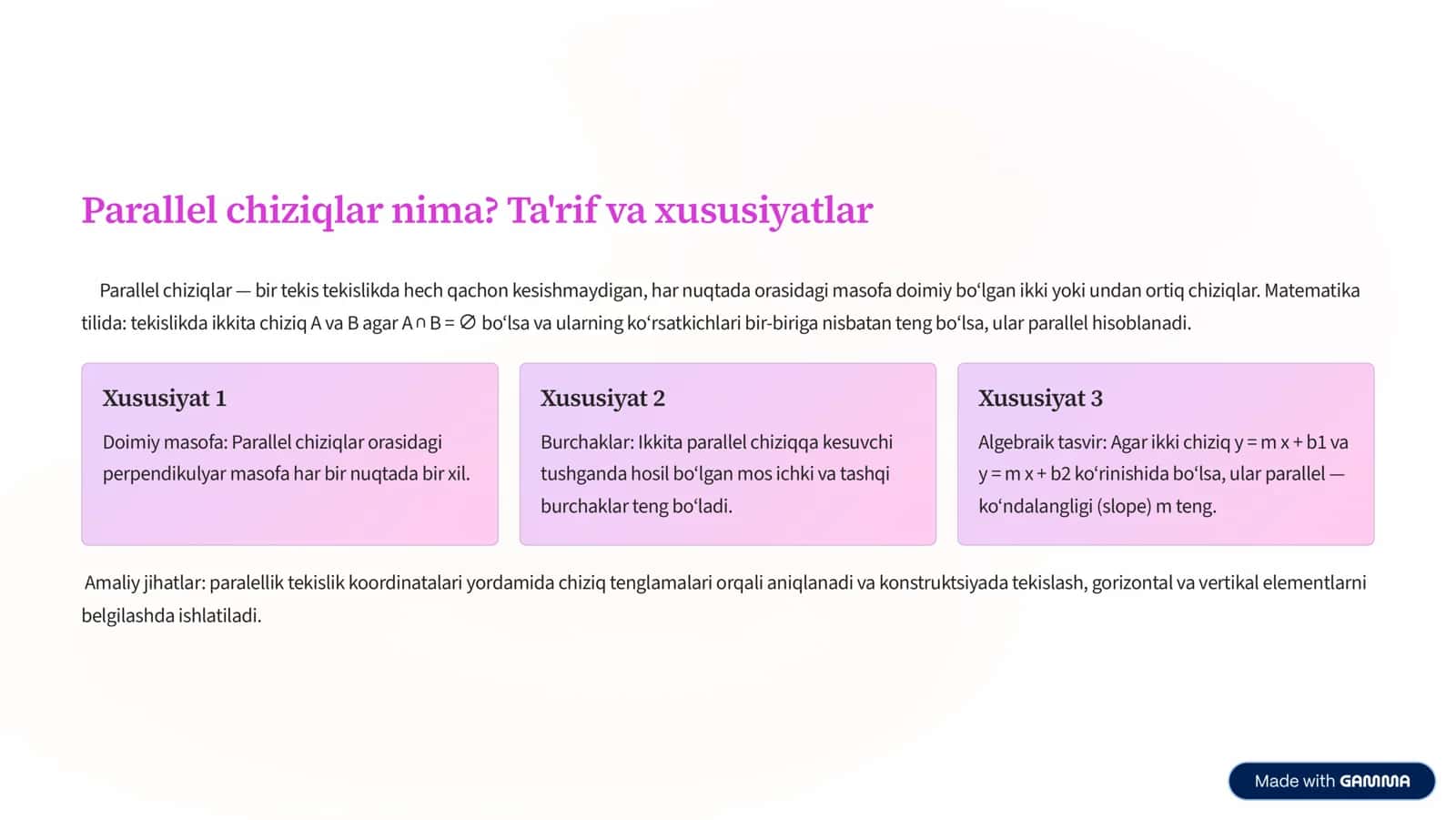 Parallel va Perpendikulyar Chiziqlar: Asosiy Tushunchalar 3