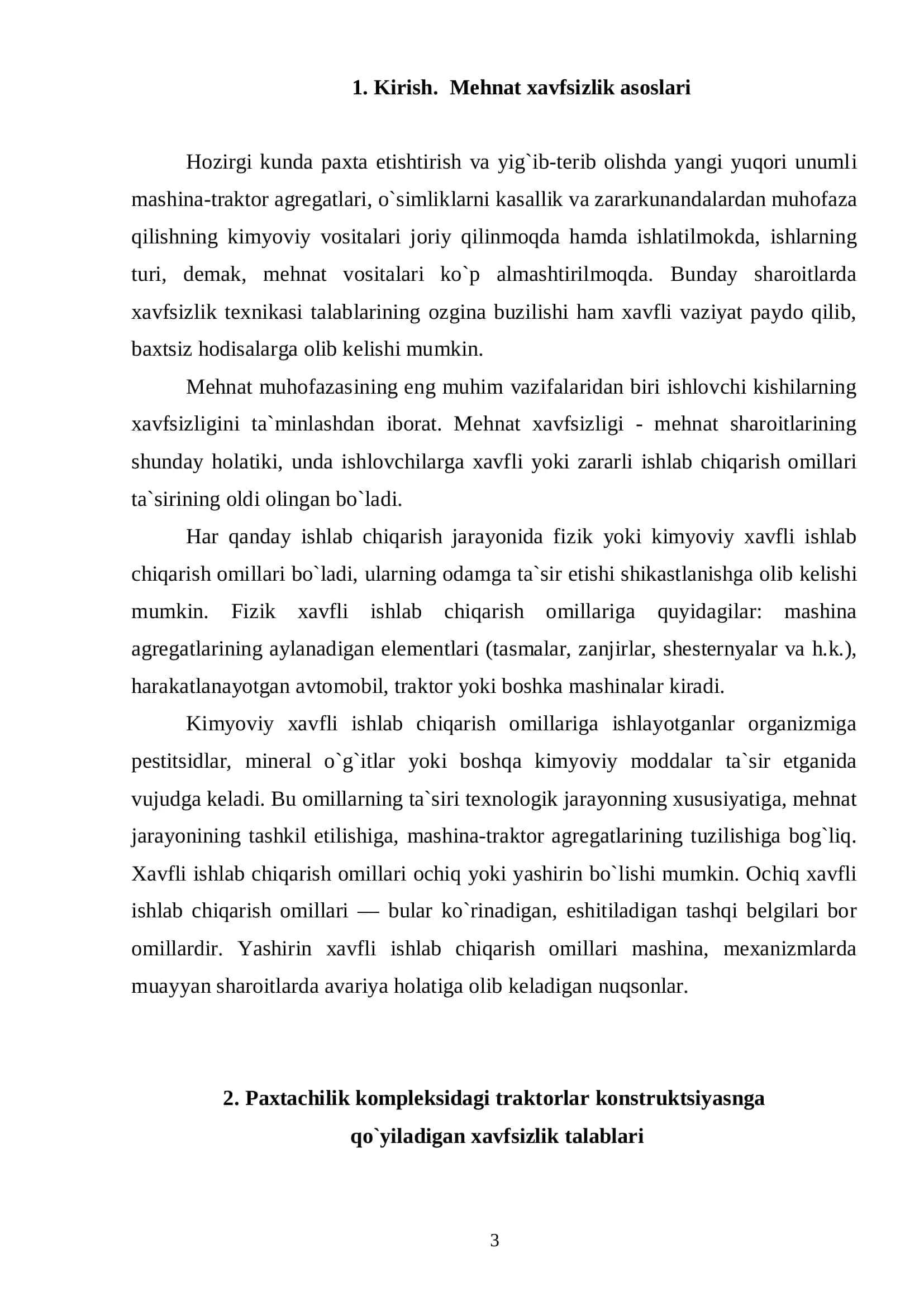 Paxtashilikda Mexanizatsiyalashtirilgan Dala Ishlarini Bajarishda Mehnat Xavfsizligi 3