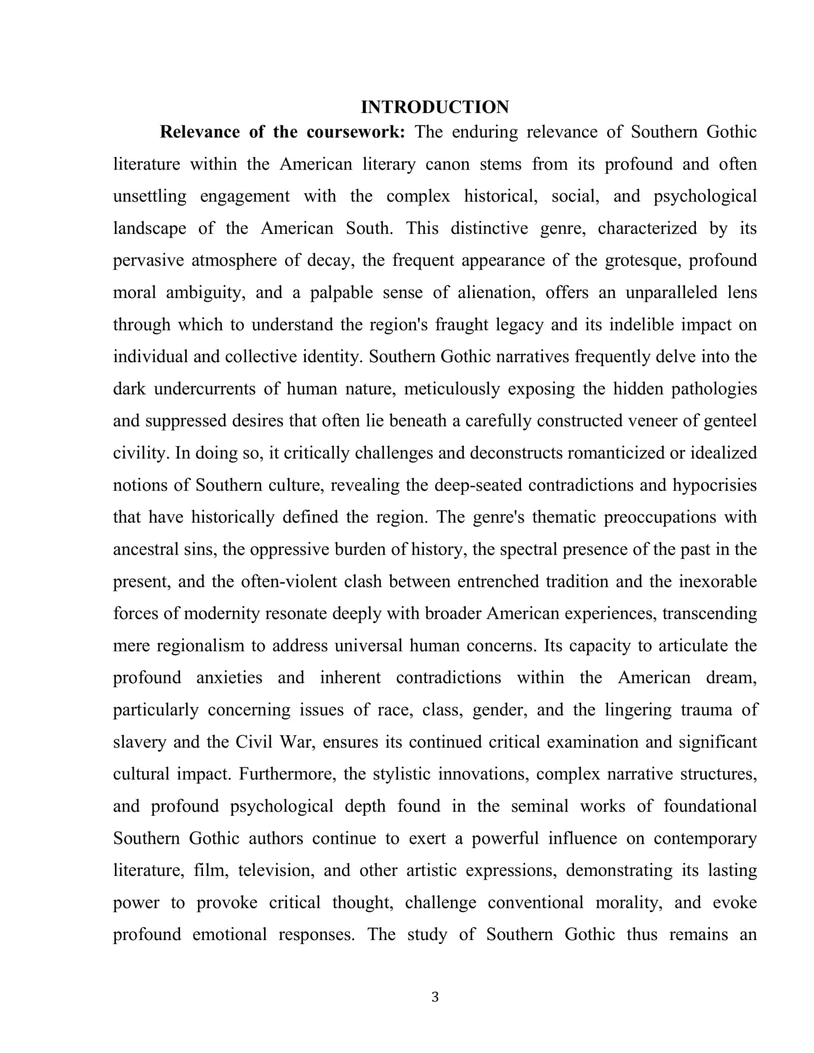 SOUTHERN GOTHIC ELEMENTS IN AMERICAN LITERATURE 3
