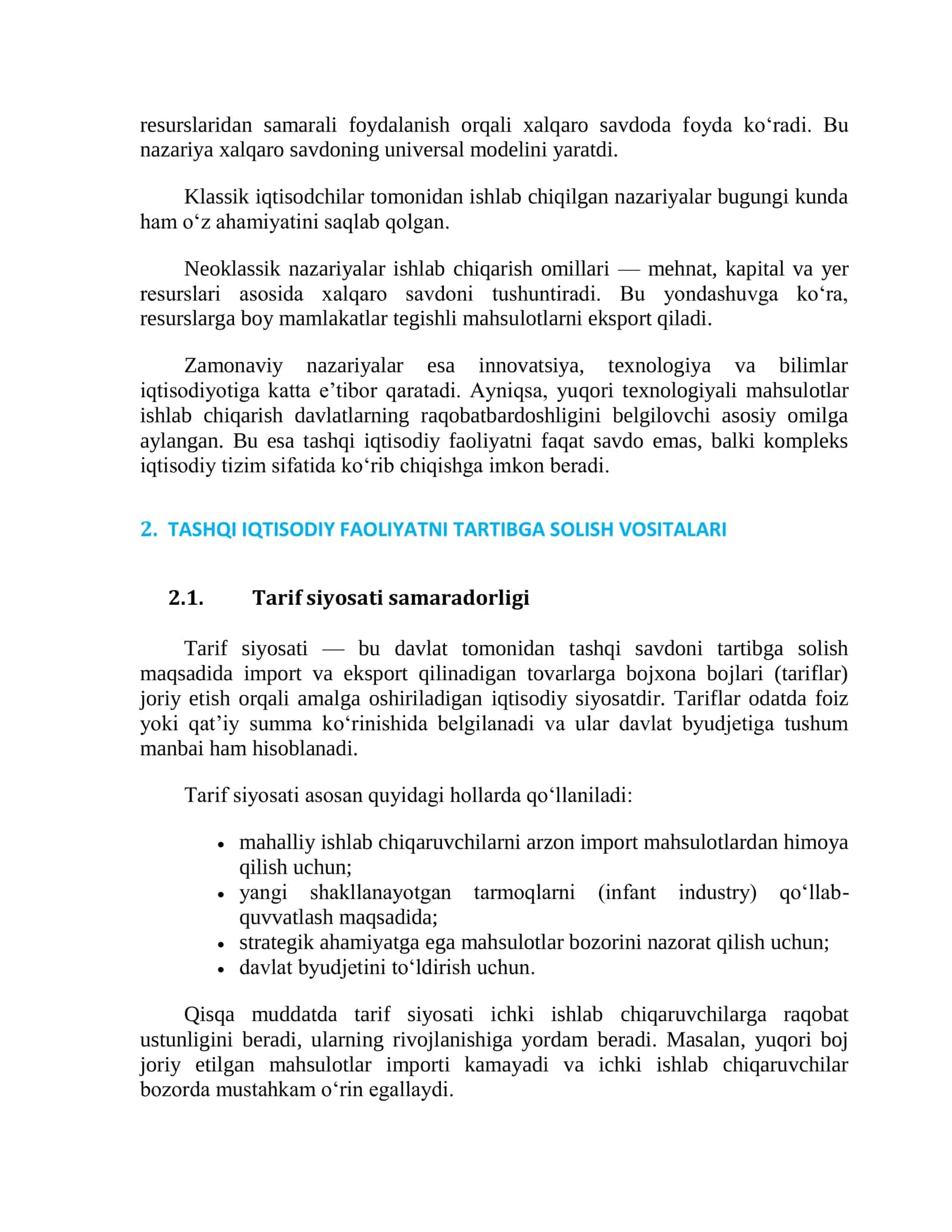 Tashqi iqtisodiy faoliyatni davlat tomonidan tartibga solish 3