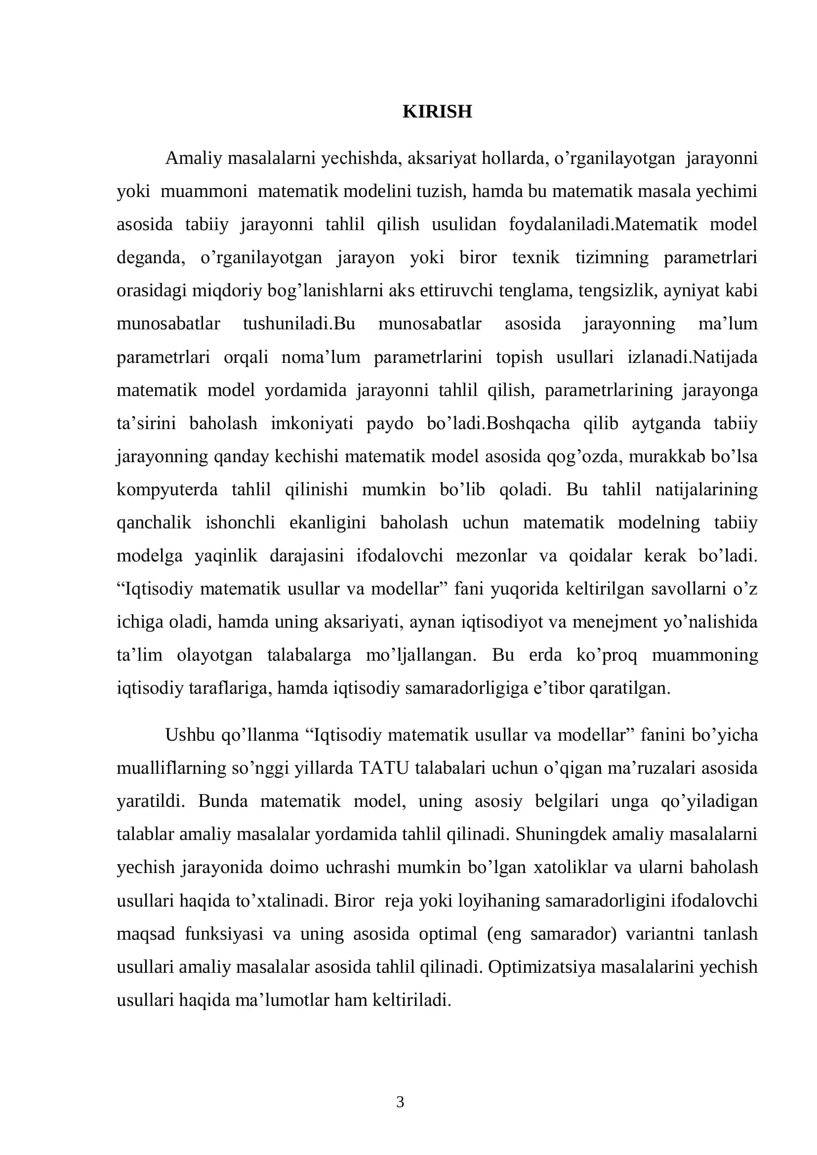 IQTISODIY MATEMATIK USULLAR VA MODELLAR 3