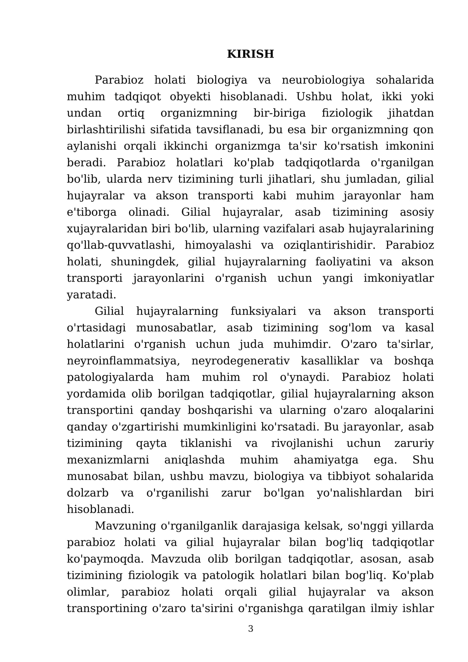 Parabioz holati Gilial hujayralarning funksiyalari Akson transporti 3