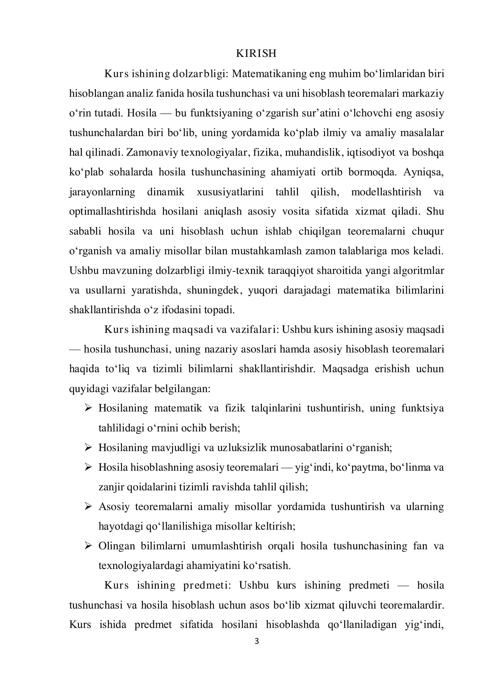 "Hosilani hisoblash uchun qoʻllaniladigan asosiy teoremalar" 3
