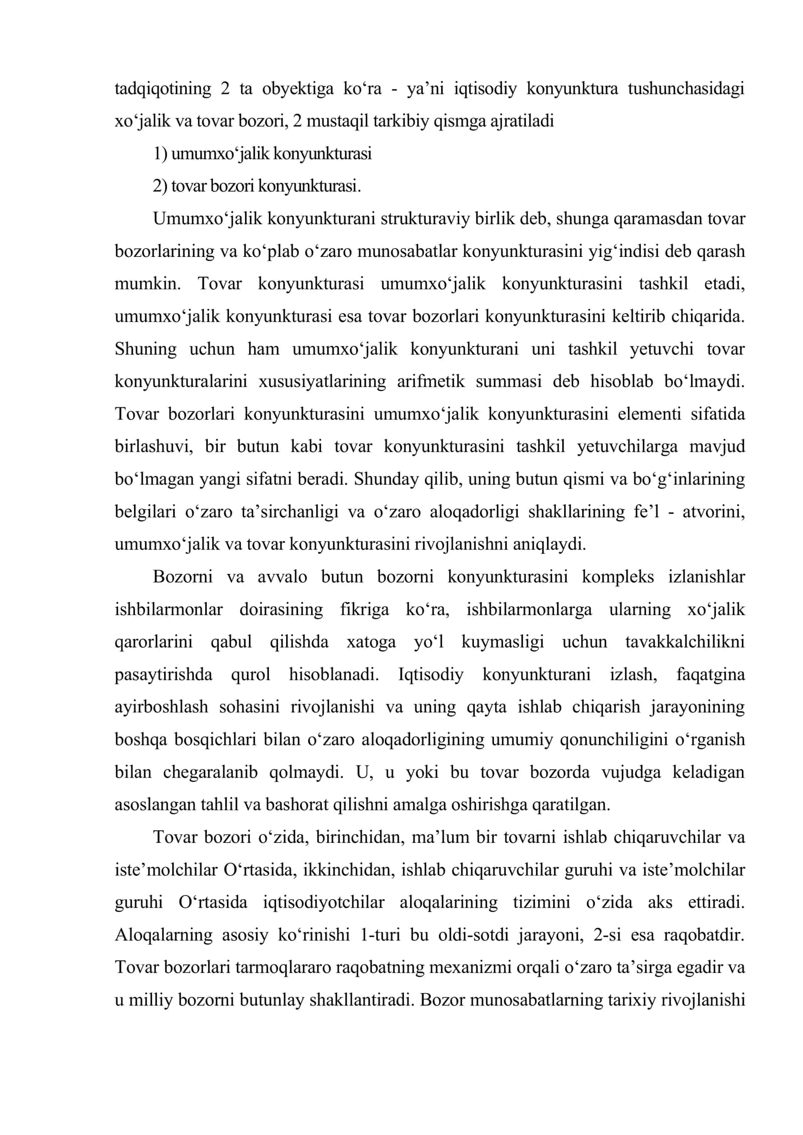 Bozor konyukturasini tadqiq etish va bashorat qilish 3