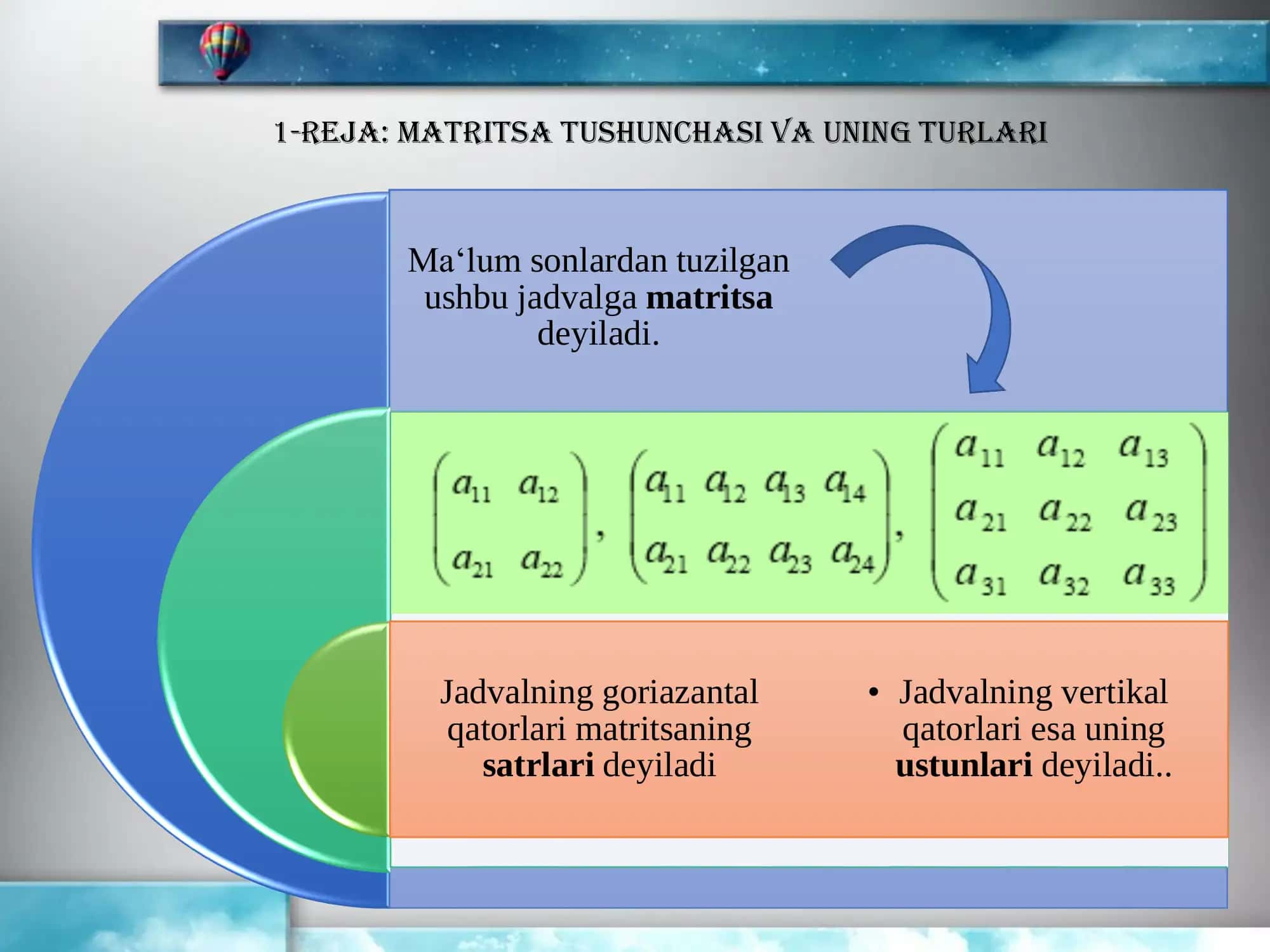 Matritsa va ular 3