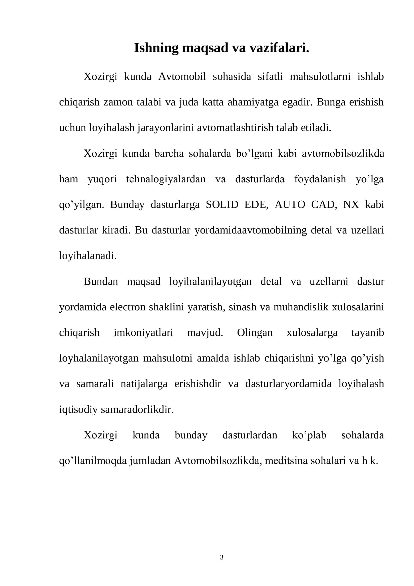 Avtomatlashtirilgan loyihalash tizimlari 3