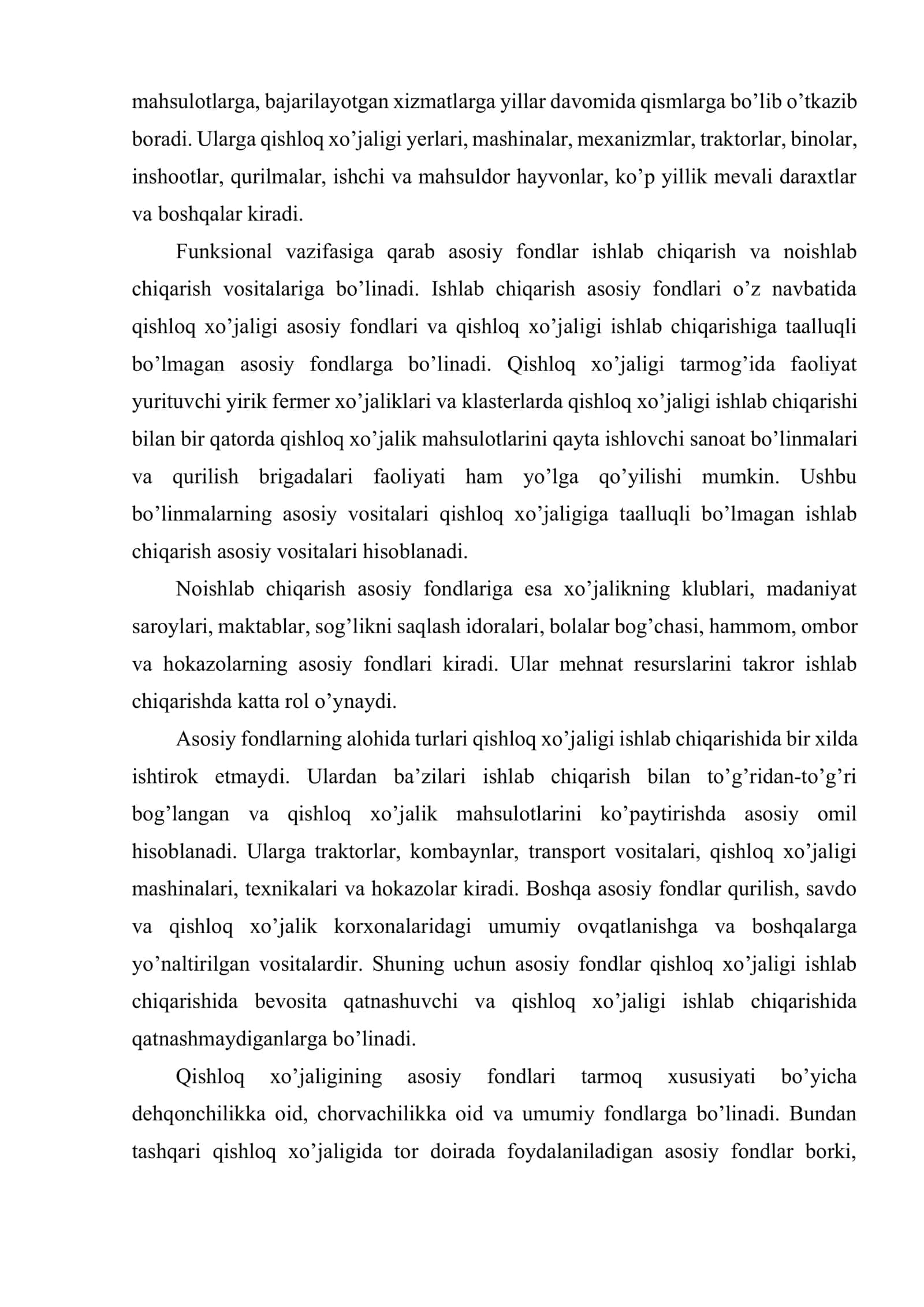 Qishloq xo’jaligida asosiy va aylanma fondlar hamda ulardan foydalanish samaradorligi 3