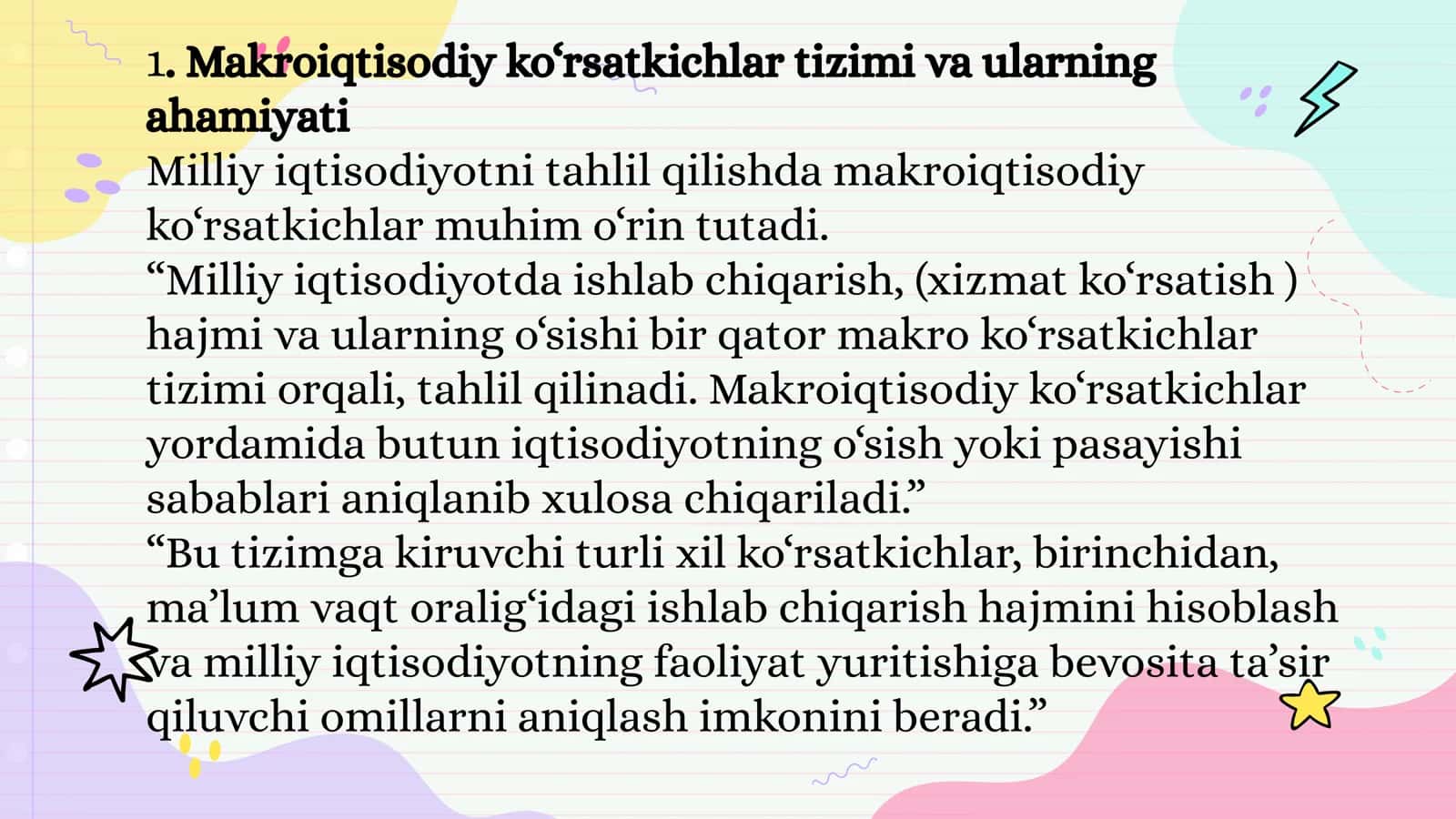 SOF MILLIY MAHSULOT VA MILLIY DAROMAD KO'RSATKICHLARI 3