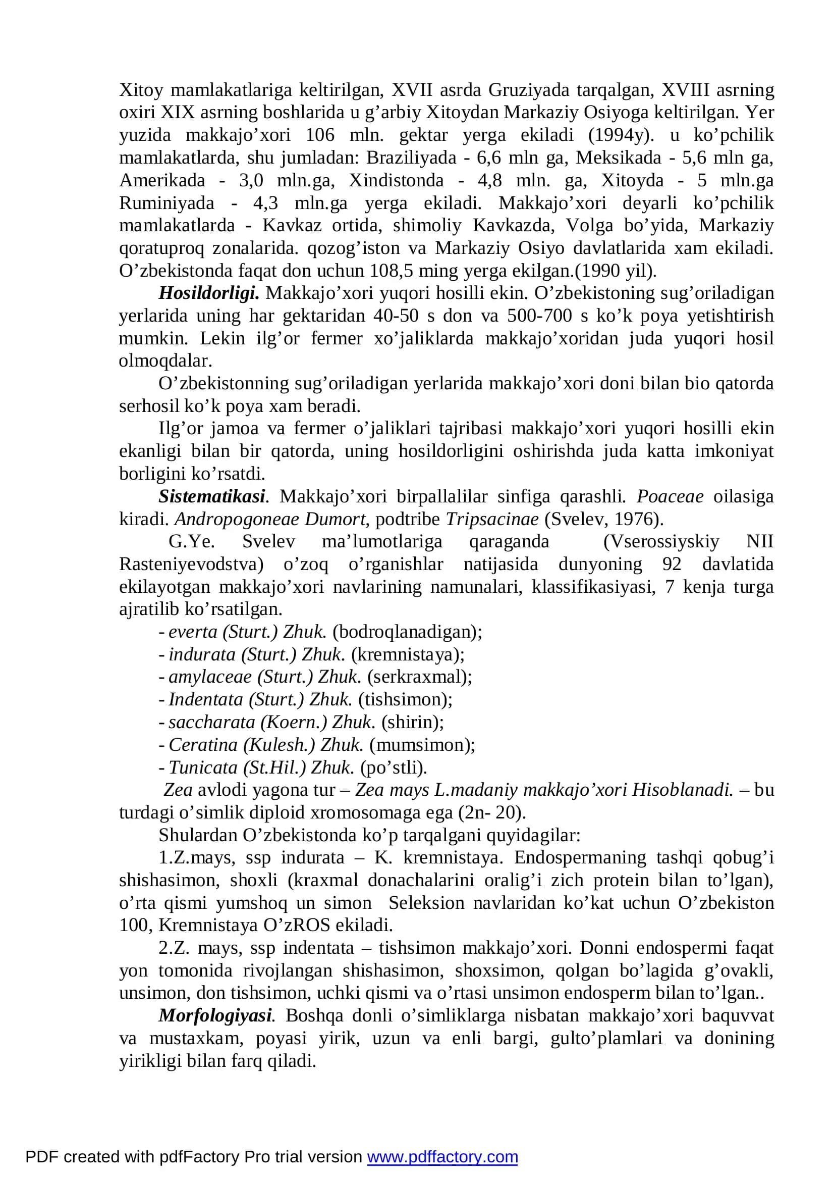 MAKKAJO’XORI BIOLOGIYASI VA YETISHTIRISH TEXNOLOGIYASI 3