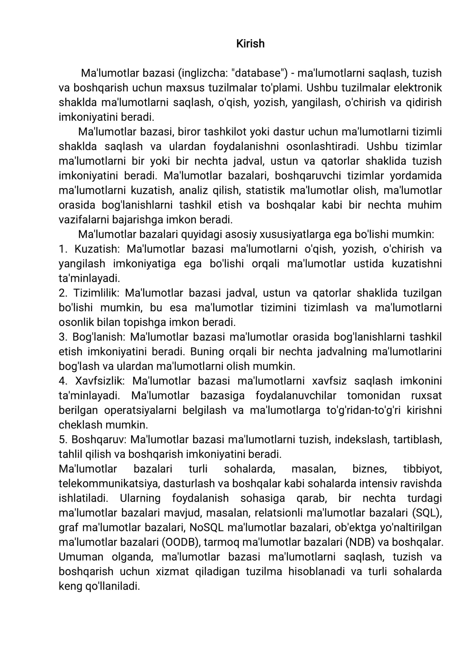 Avtosalon ma’lumotlar bazasini loyihalashtirish va ishlab chiqish 3