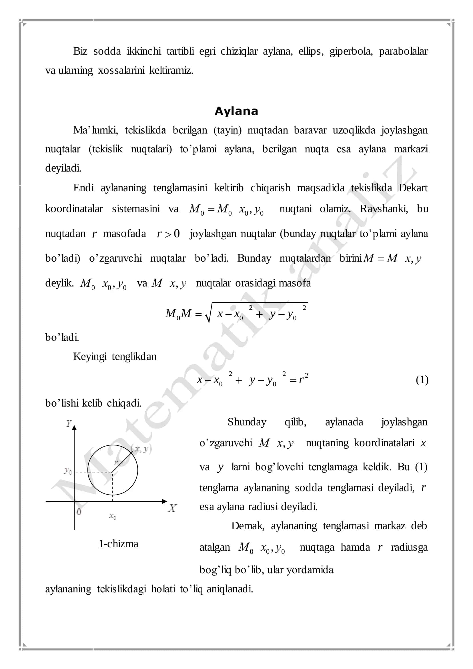 Ikkinchi tartibli chiziqlar 3