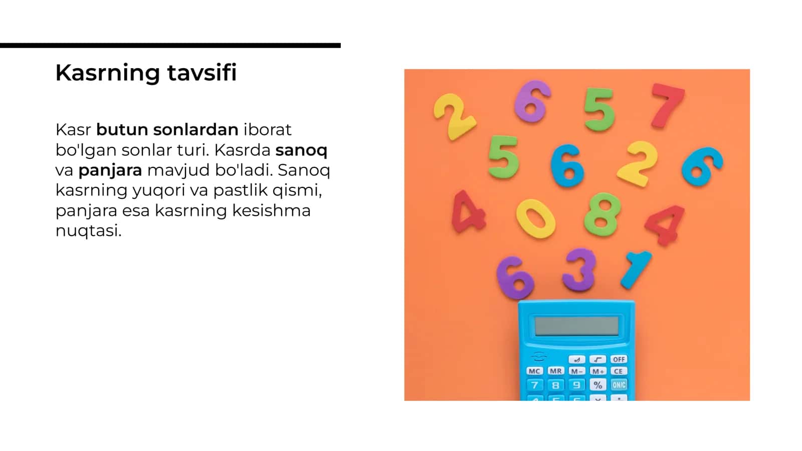 O'nli kasrni to'g'ri kasr 3