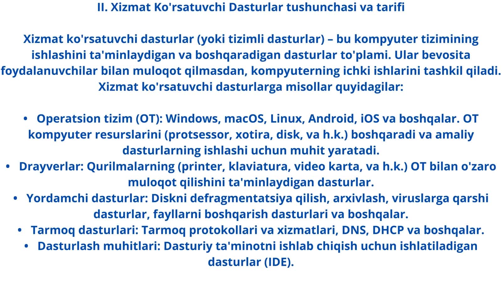 Xizmat koʻrsatuvchi dasturlar va usullar 3