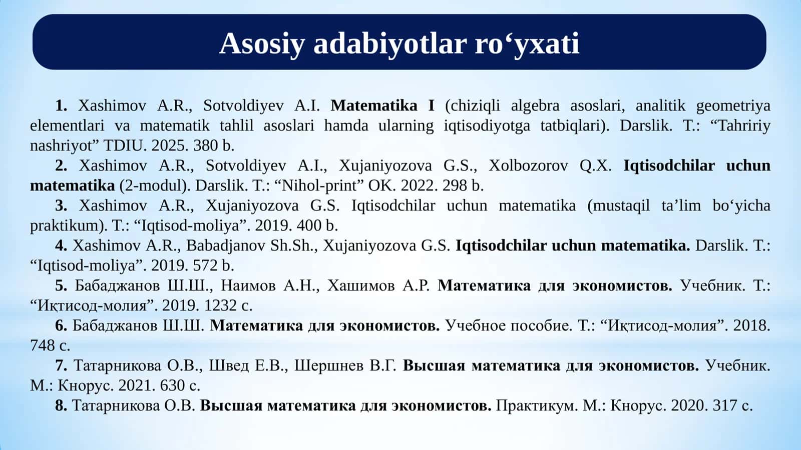 Amaliy matematika 2: Aniq integral 3