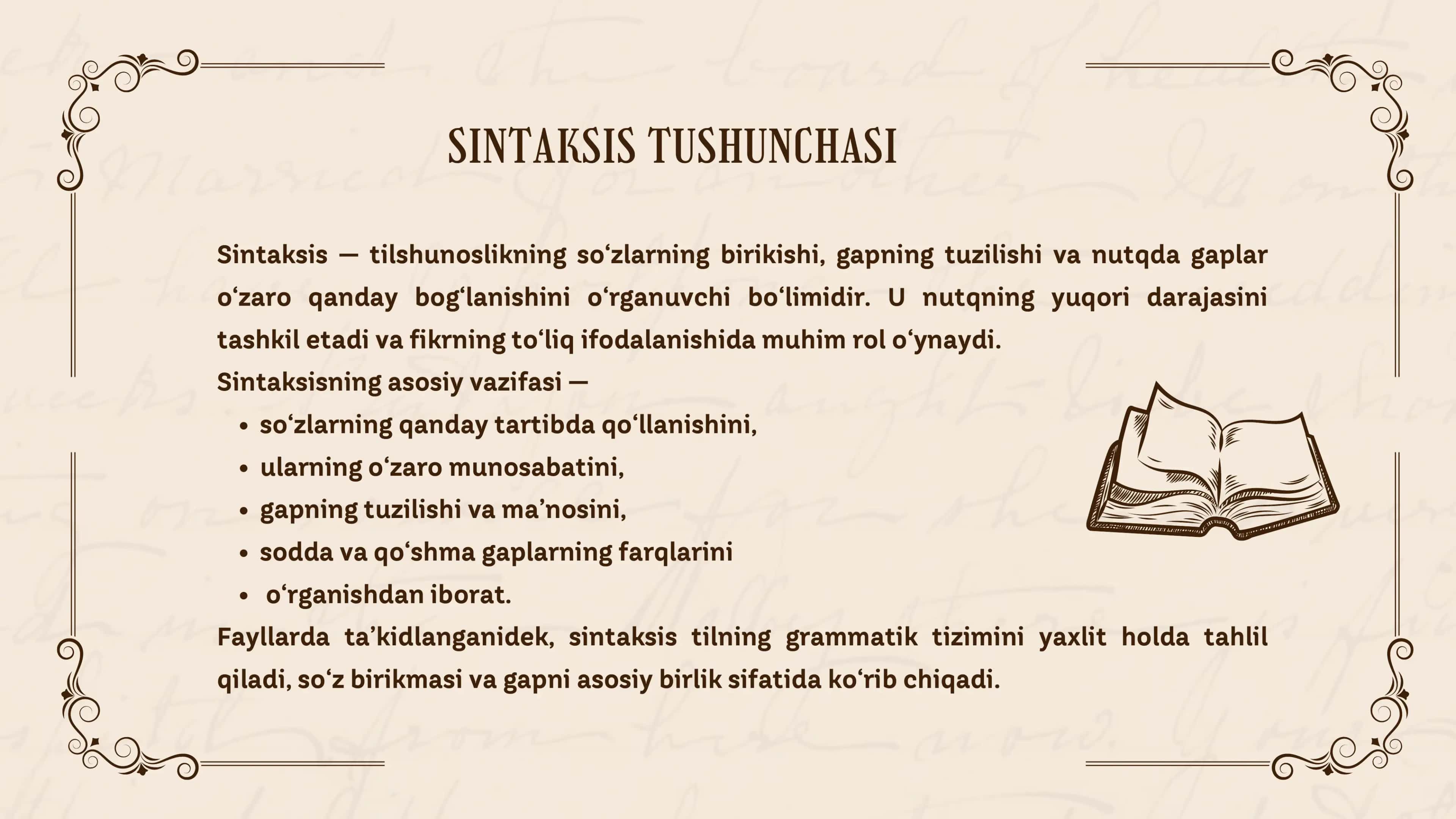 Sintaksis. Gap va uning turlari 3