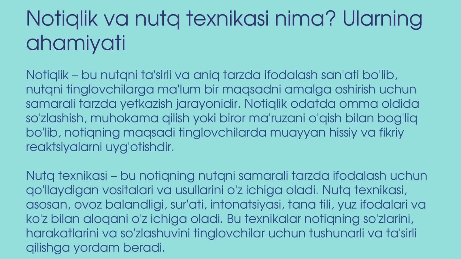 Notiqning nutq texnikasi 3