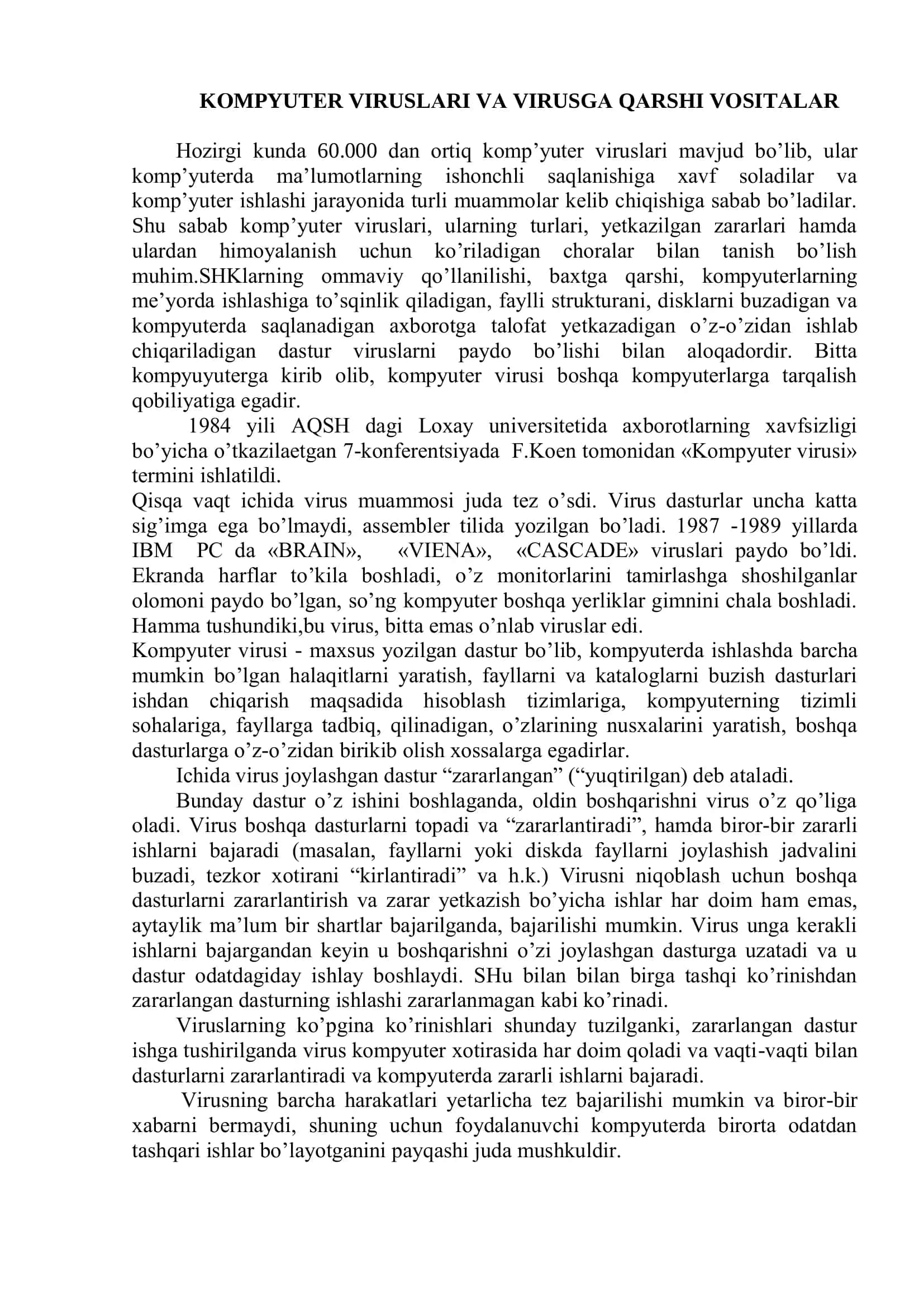 Kompyuter viruslari va ularga qarshi kurash 3