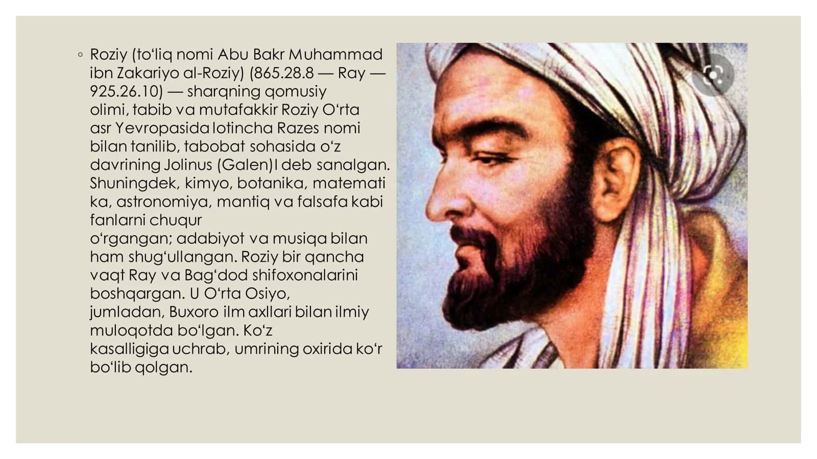 Abu Bakr ar-Roziyning tibbiyot mashg'ulotlari 3