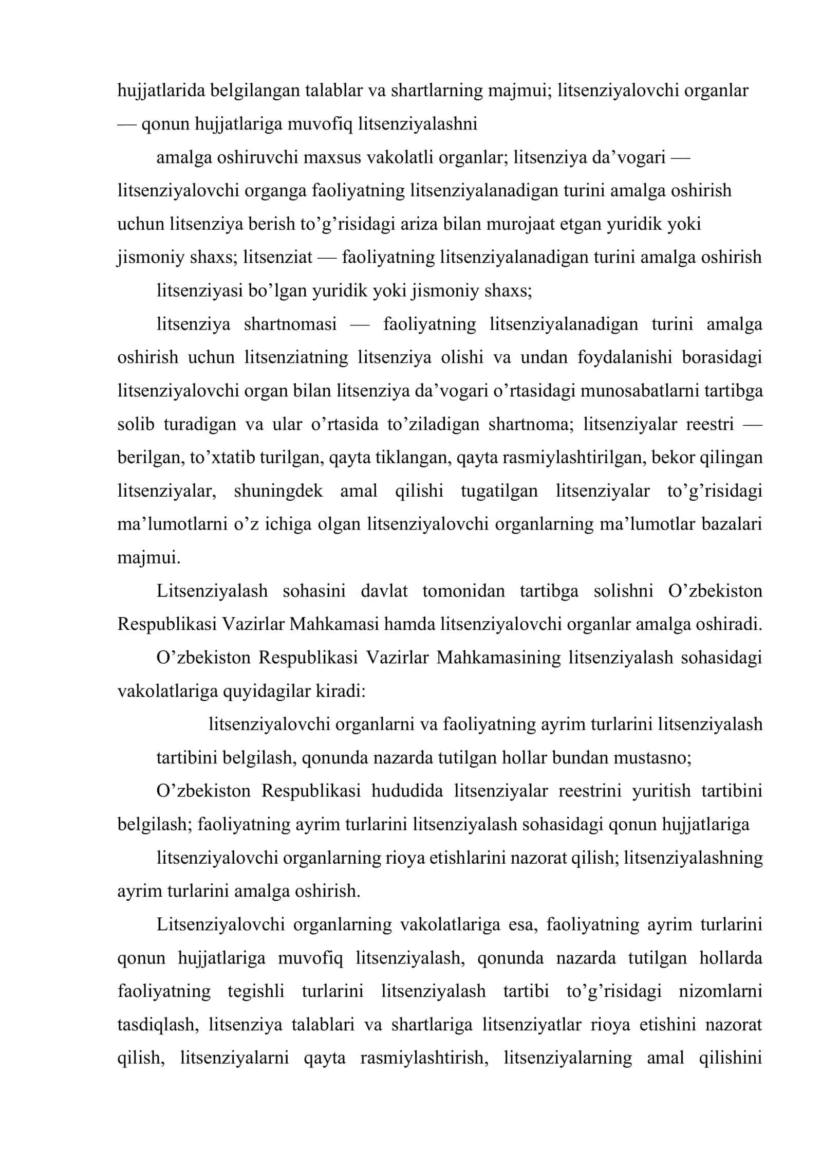 Litsenziya, litsenziyalash va uni olish tartibi 3