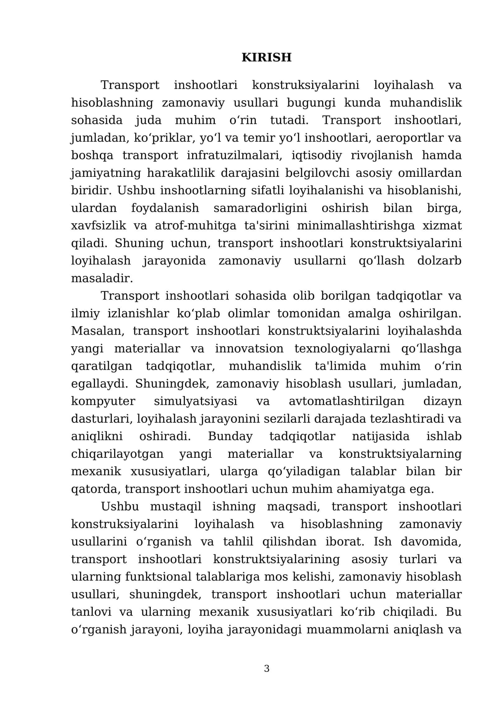 Transport inshootlari konstruksiyalarini loyihalash va hisoblashning zamonaviy usullari 3