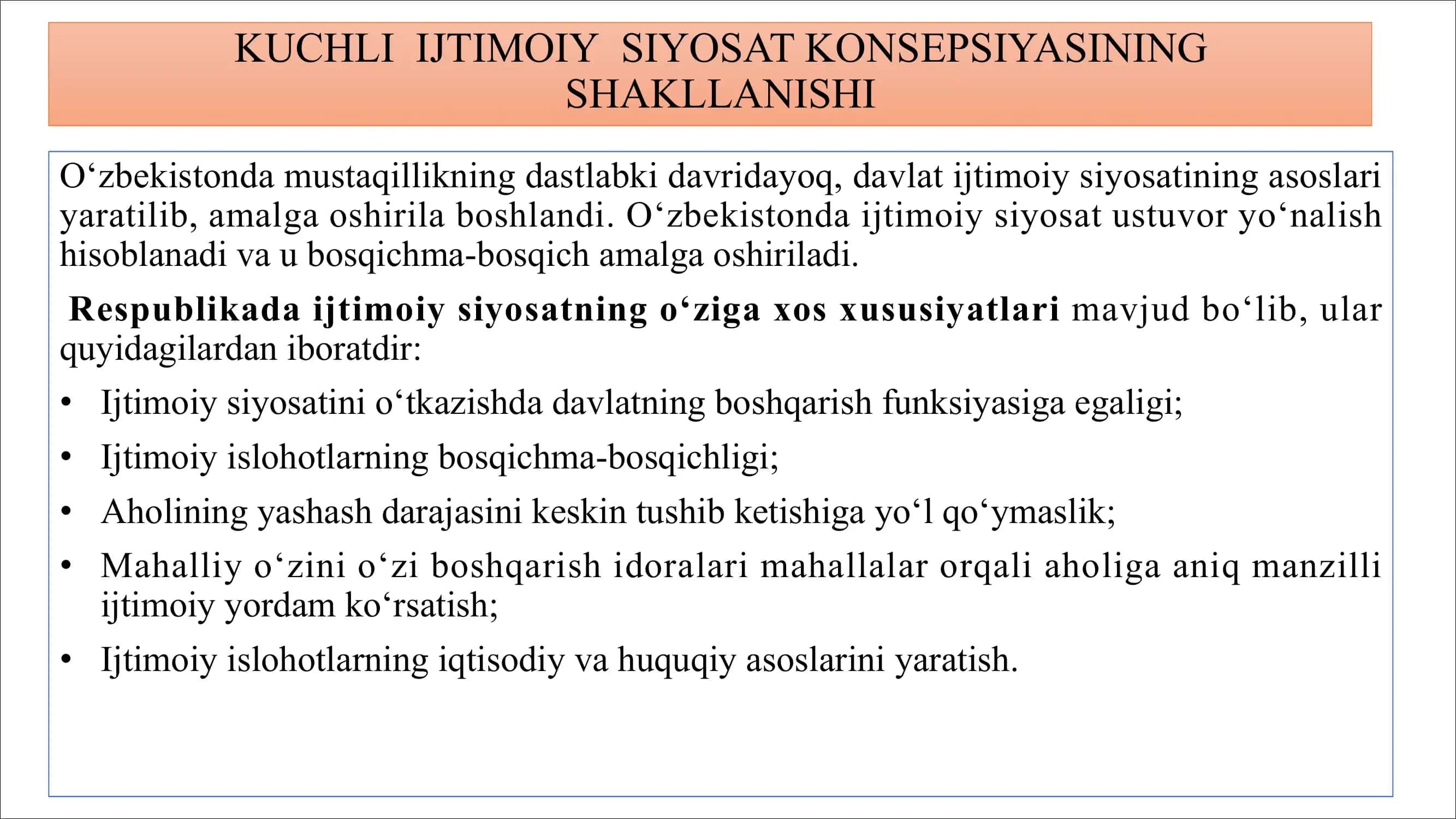 O’ZBEKISTON RESPUBLIKASIDAGI IJTIMOIY O’ZGARISHLAR, MA’NAVIY VA MADANIY TARAQQIYOT. 3