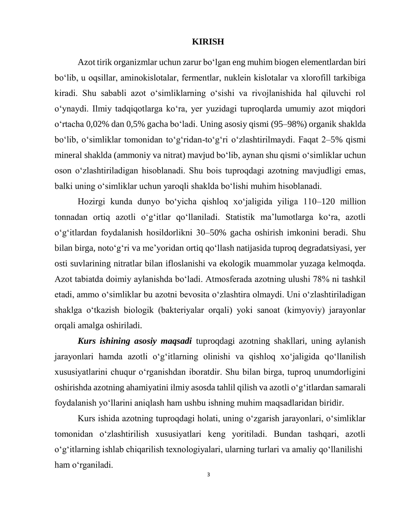 Tuproqlarda azot miqdori va uning birikmalar dinamikasi 3