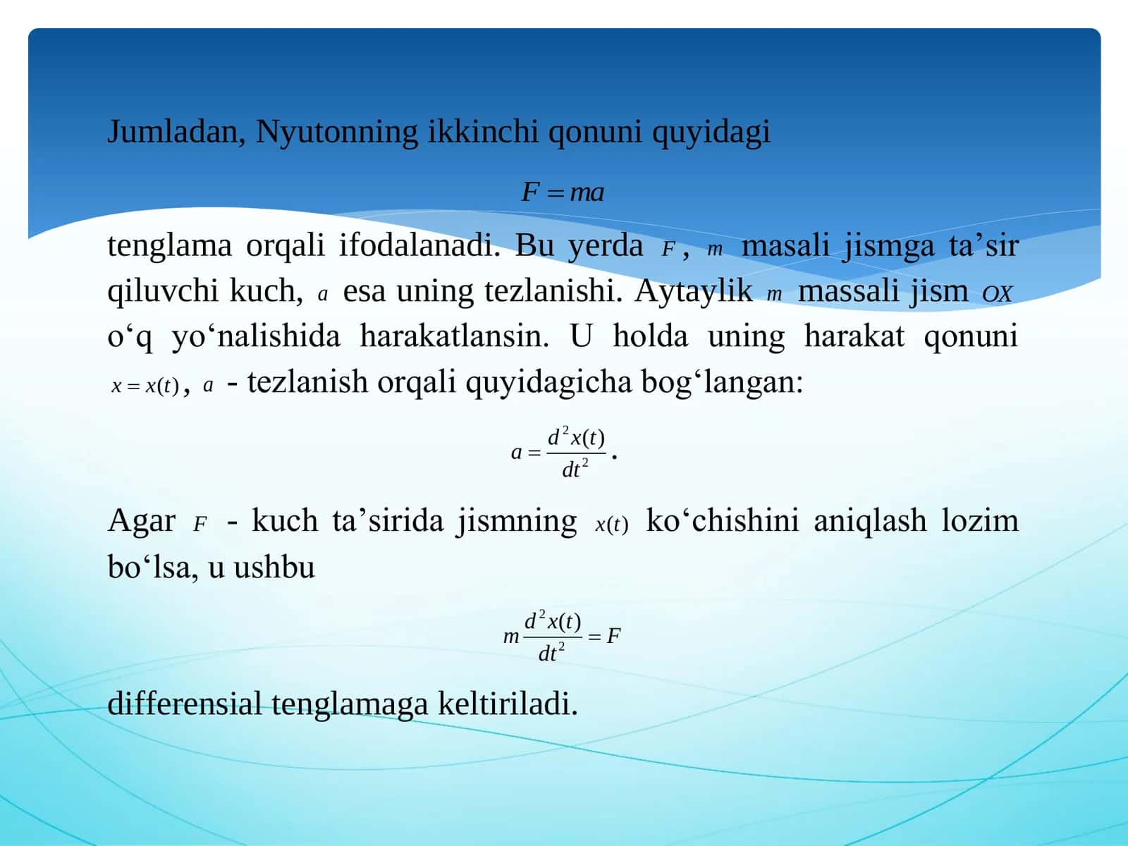 Kirish. Differensial tenglamalarga keltiriladigan masalalar 3