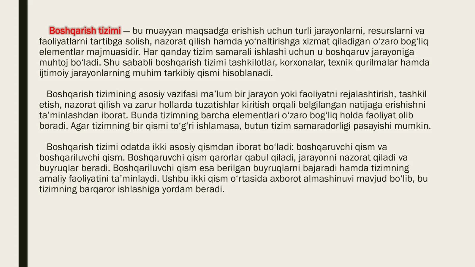 Boshqarish tizimlarining asosiy tushunchalari va tasnifi 3