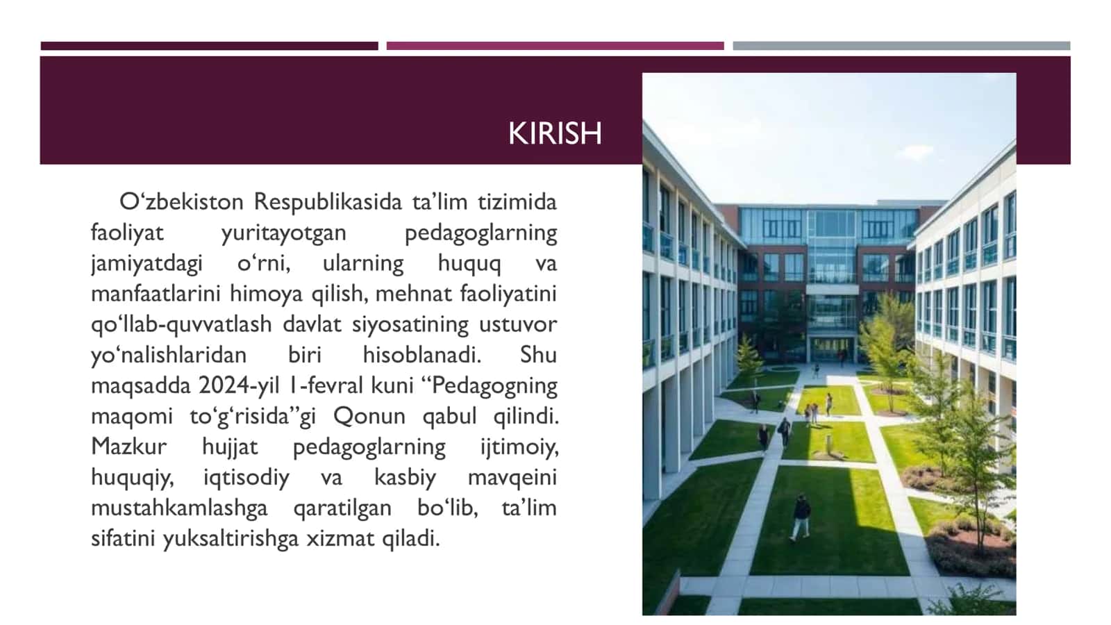 O'ZBEKISTON RESPUBLIKASINING PEDAGOGIK MAQOMI TO’G'RISIDAGI QONUNI 3