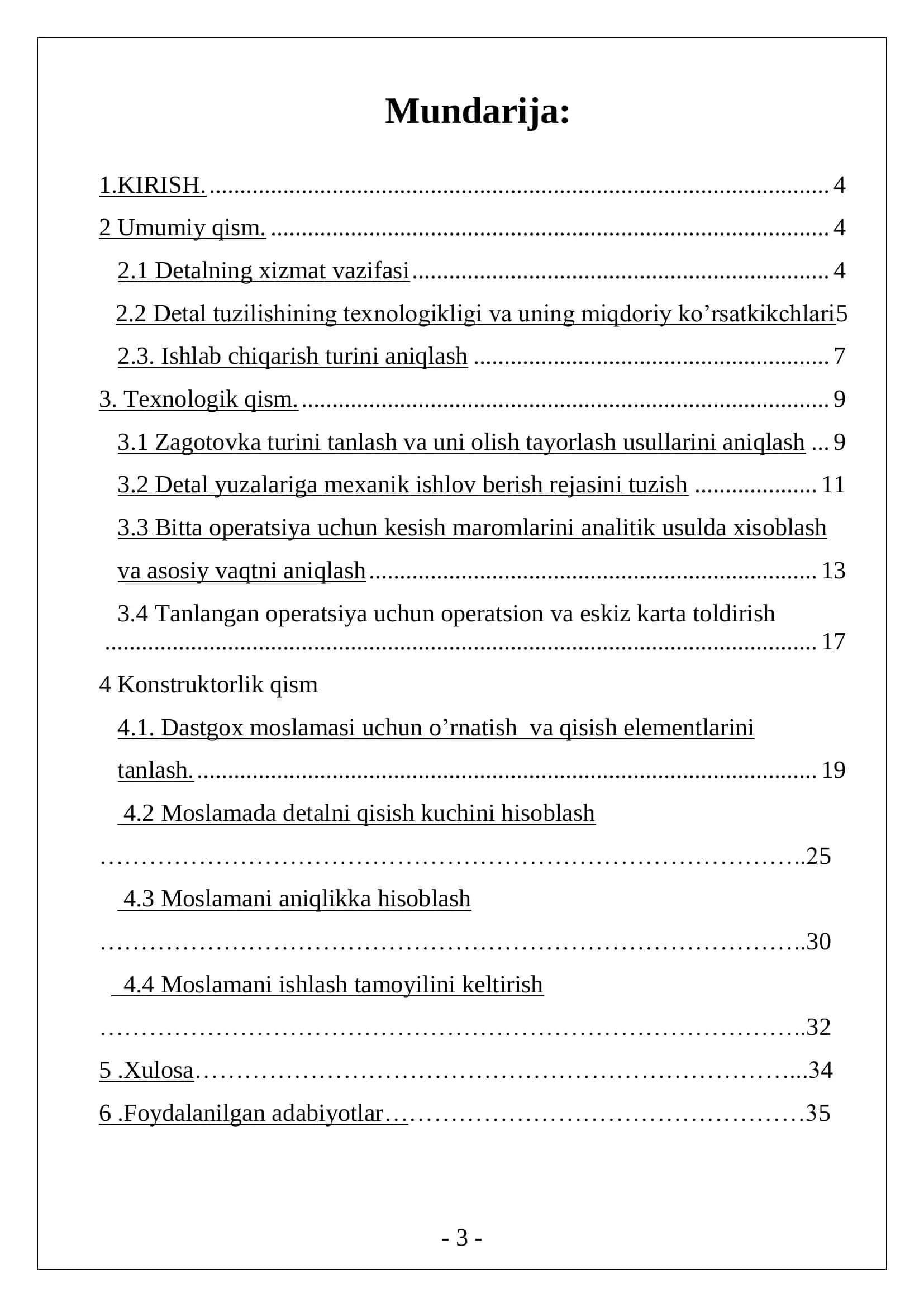 Moslamalarni loyixalash va ishlab chiqarish kursi 3