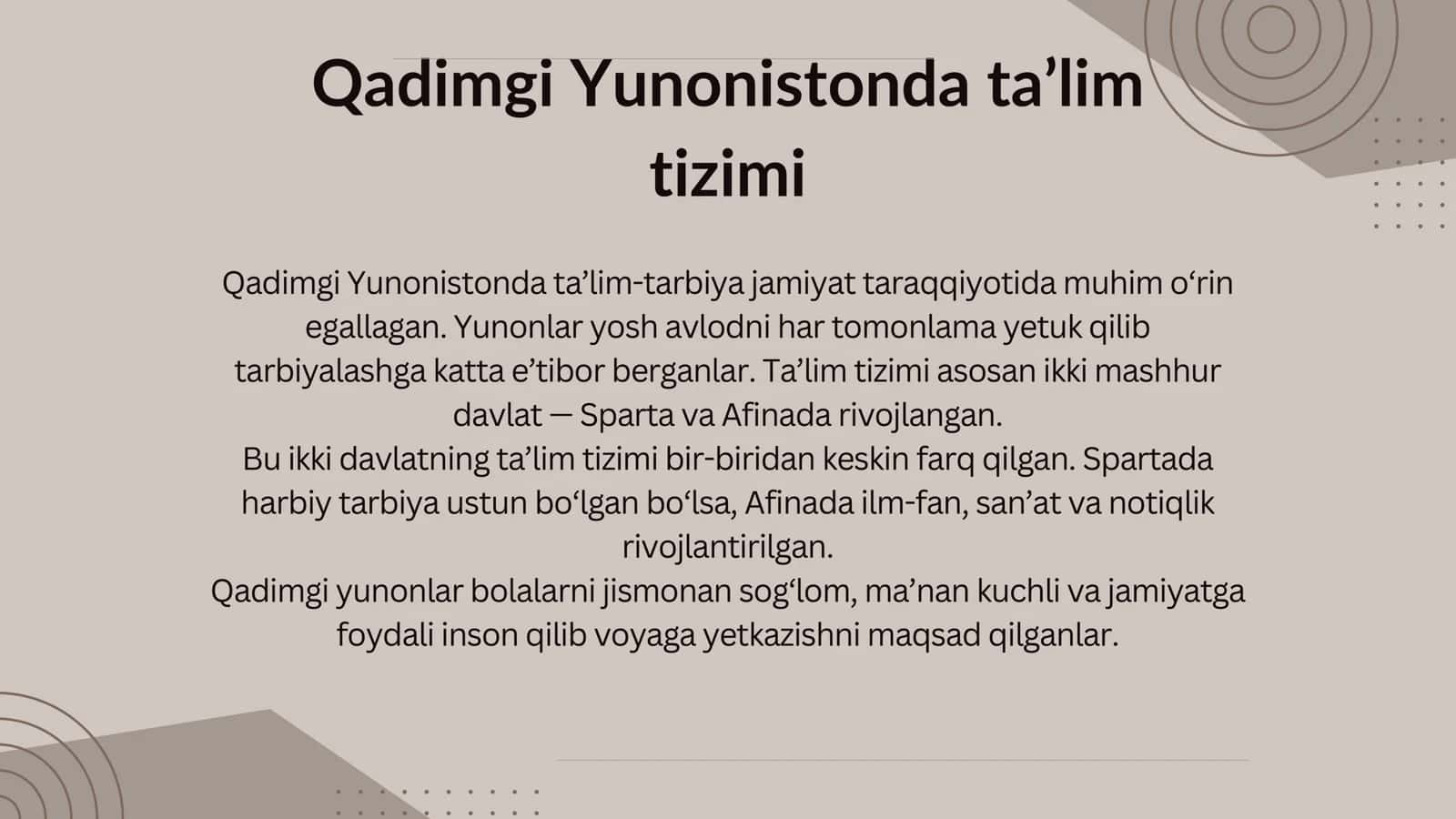 QADIMGI SPARTA VA AFINA MAKTABLARIDA TA’LIM-TARBIYA 3