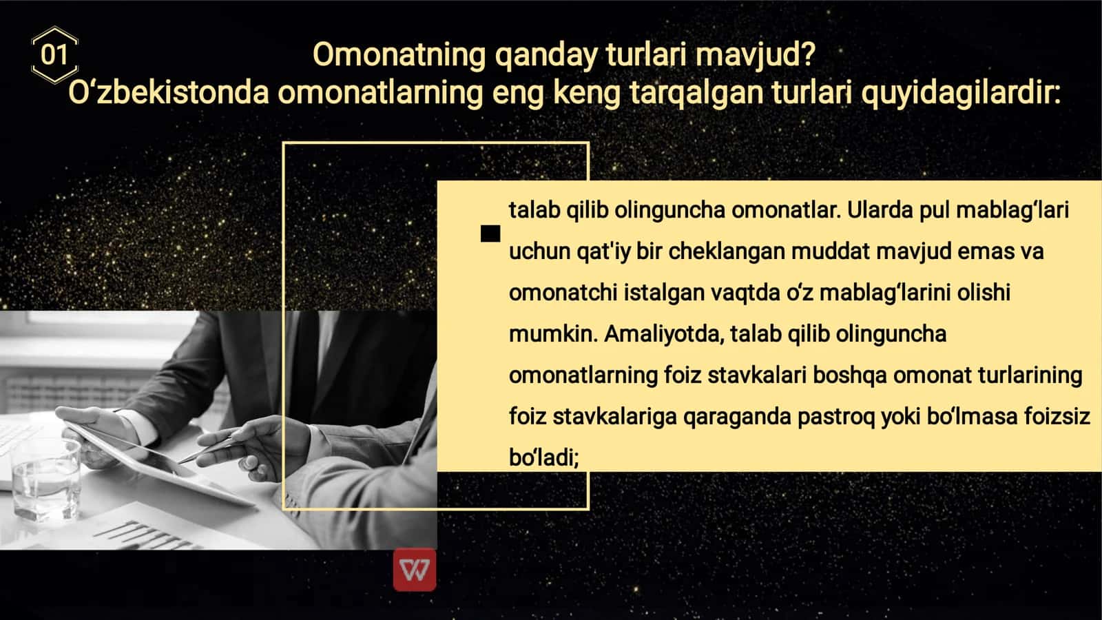 DEPOZIT (OMONAT) TUSHUNCHASI, UNING AFZALLIK VA KAMCHILIKLARI 3