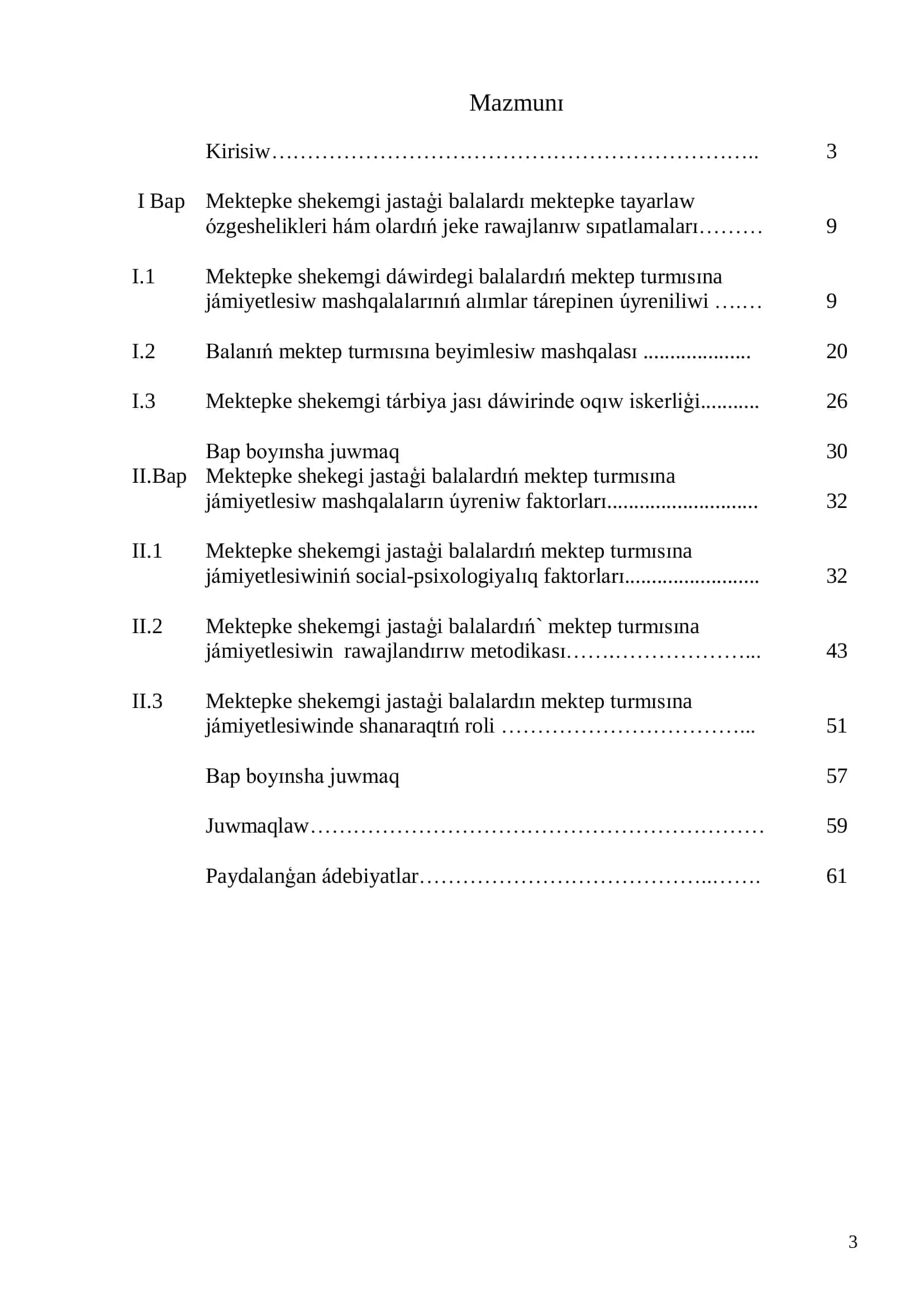 PİTKERİW QÁNİGELİK JUMISI 3
