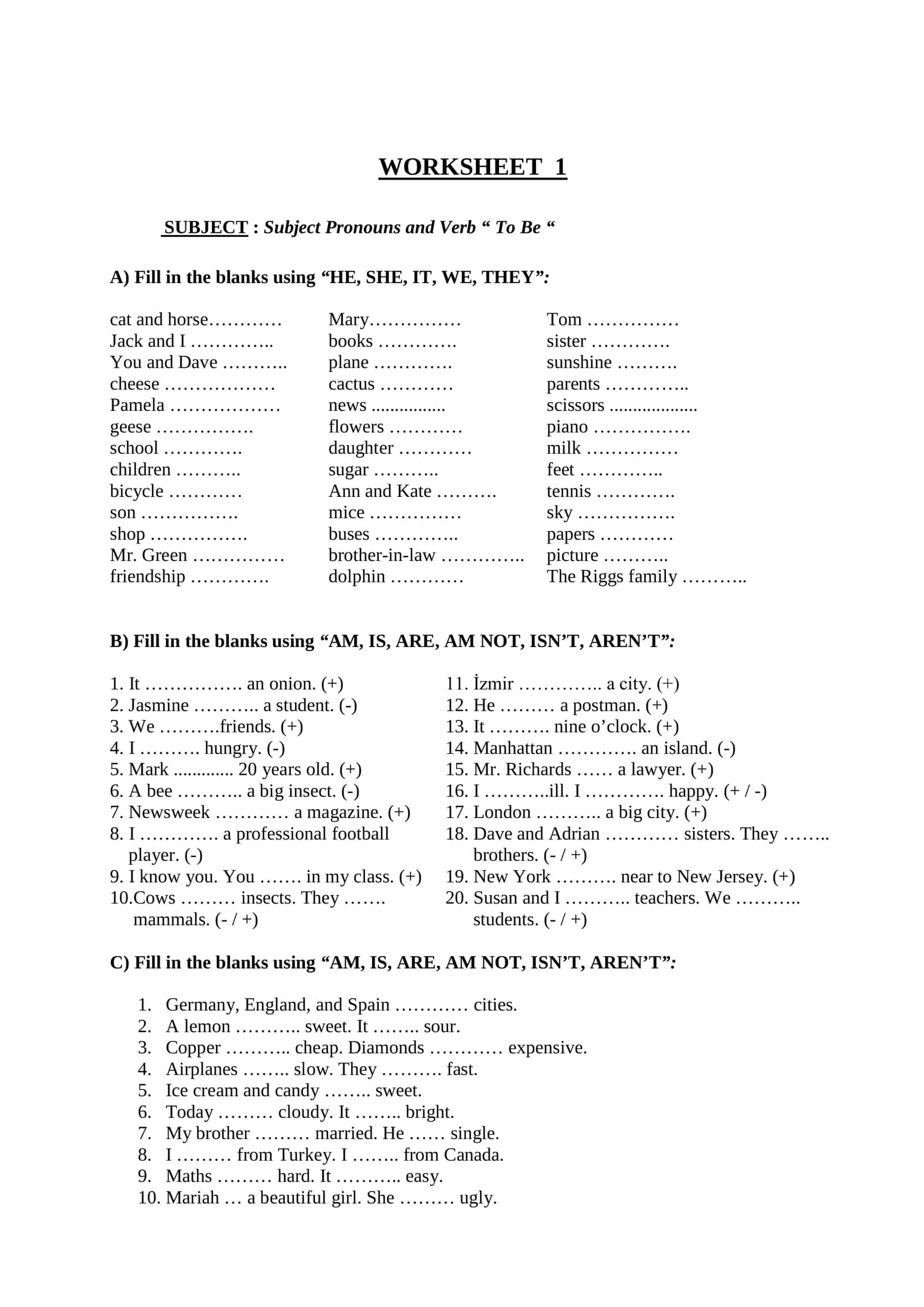 Ingiliz tili grammatikasi uchun tayyor mashqlar | Printerga tayyor 3
