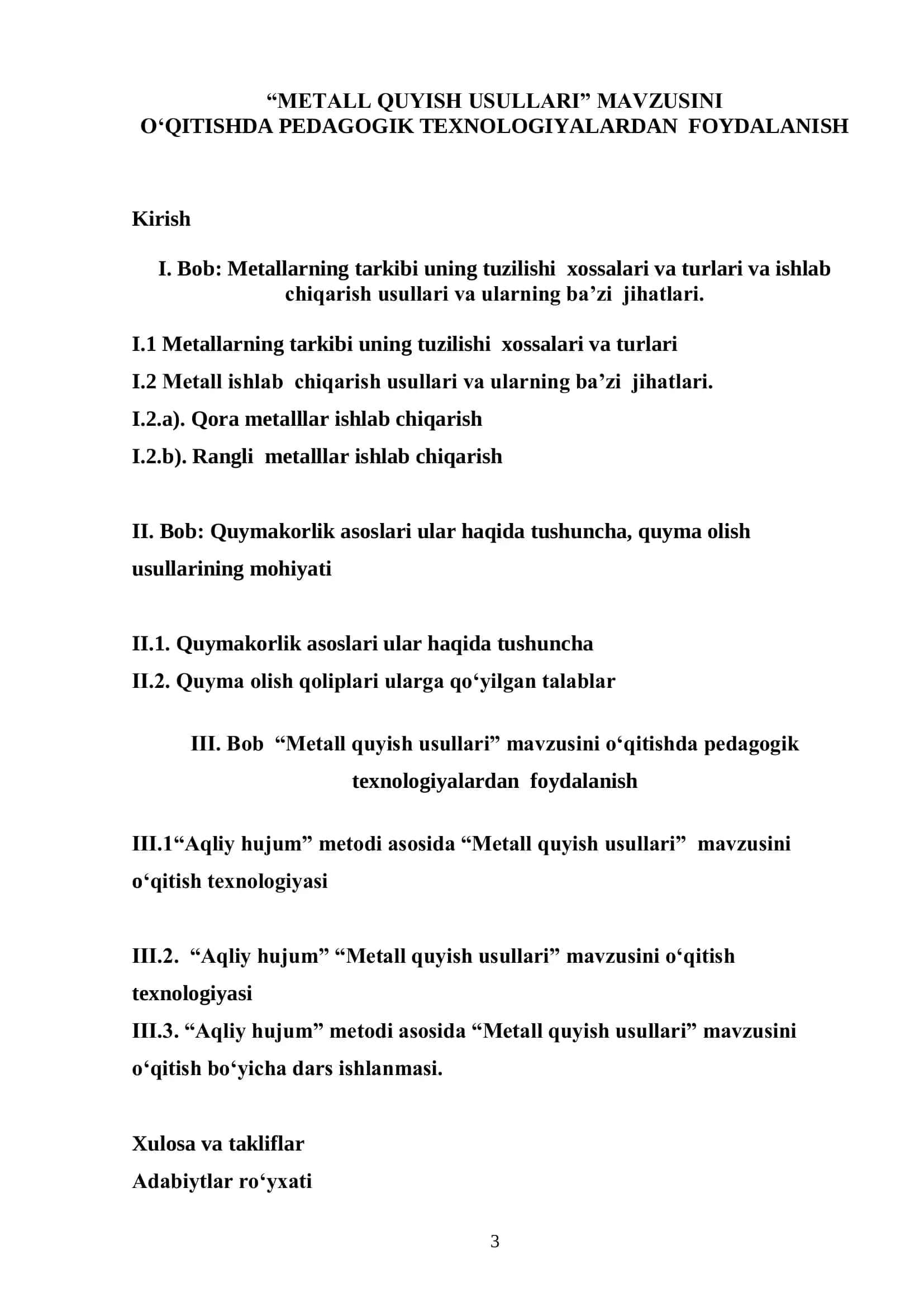 Metall quyish usullari 3