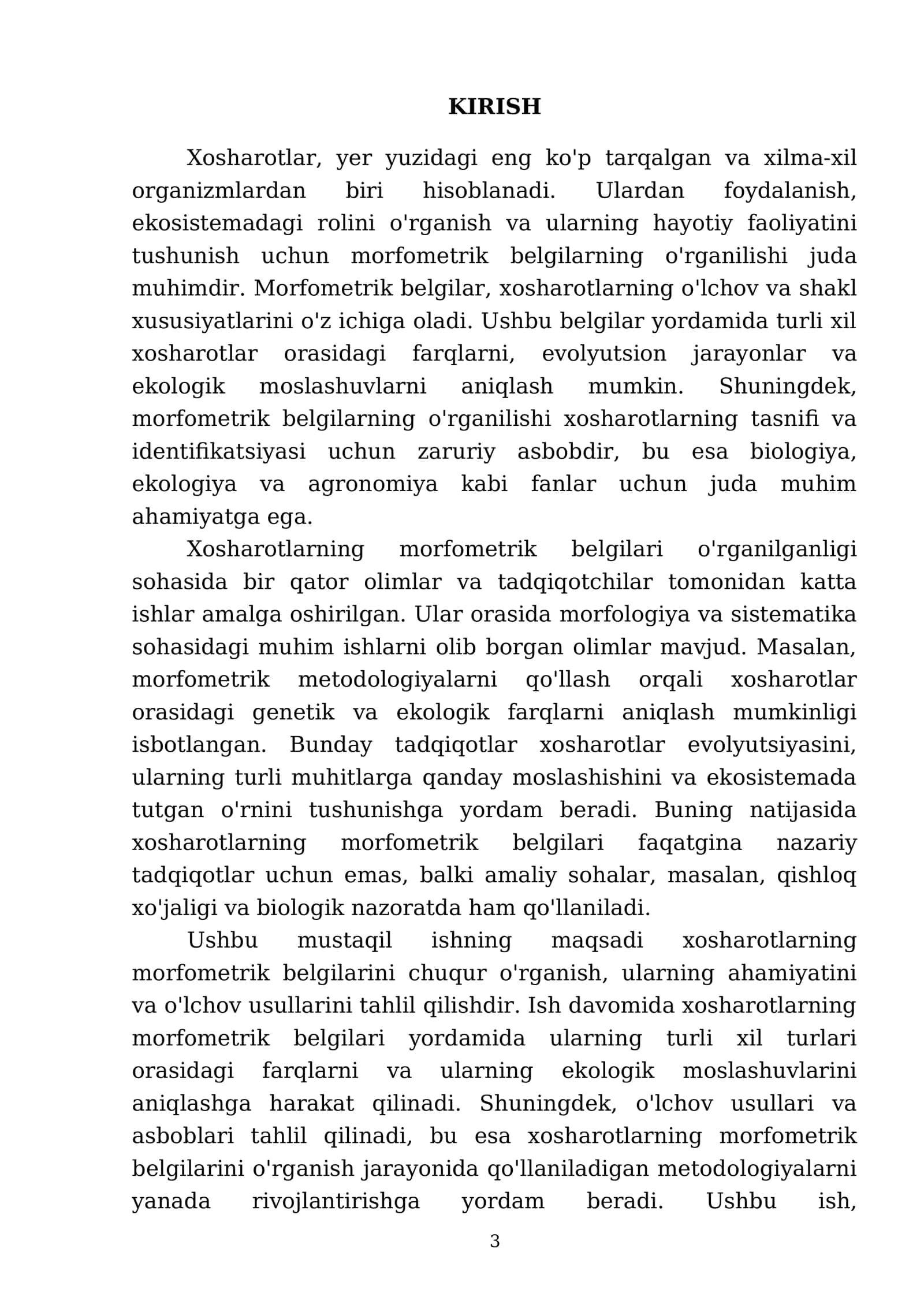 Xosharotlarning morfometrik belgilari 3