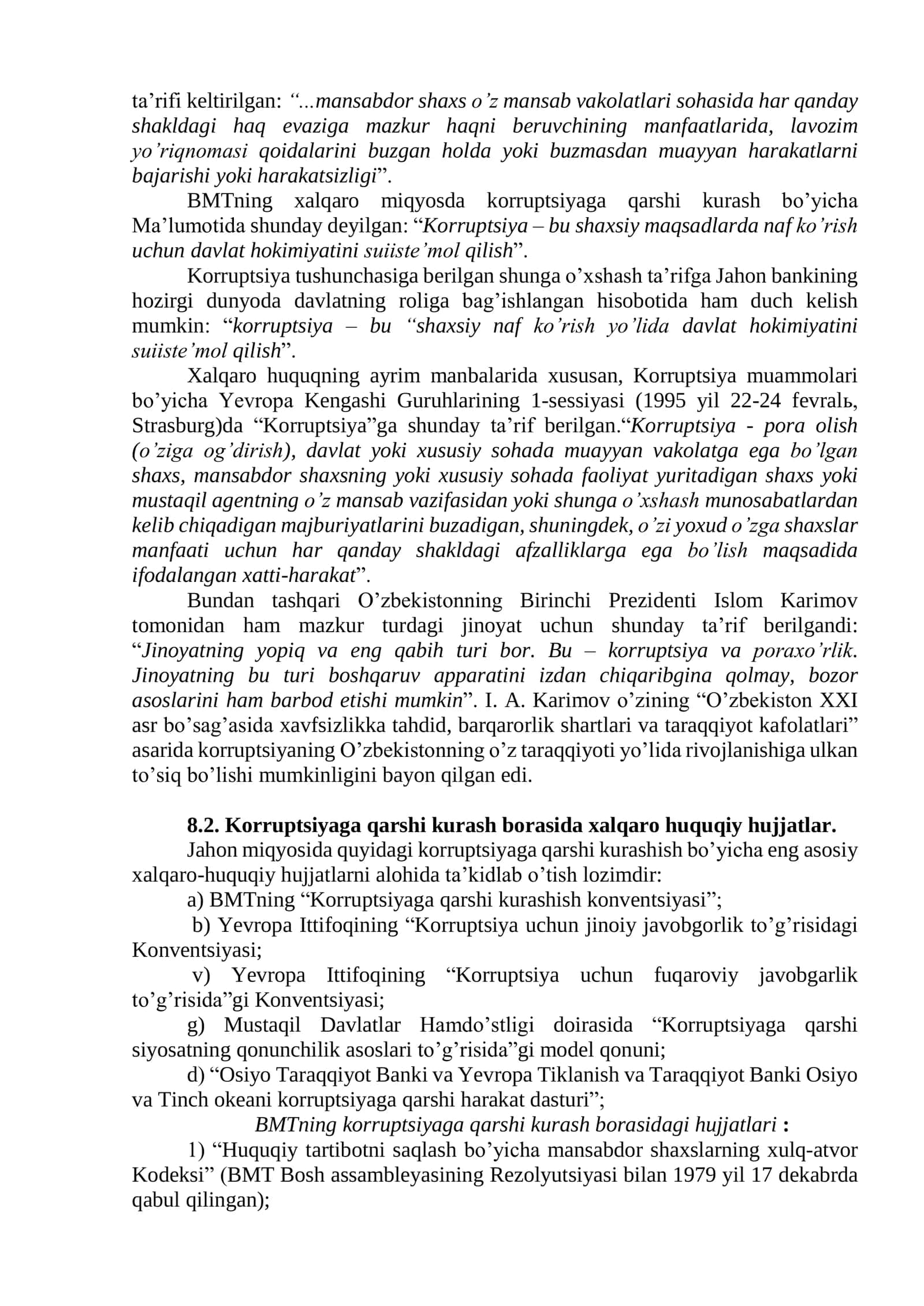 KORRUPTSIYaGA QARSHI KURASH - FUQAROLIK JAMIYaTI RIVOJLANISHINING USTUVOR SHARTI 3