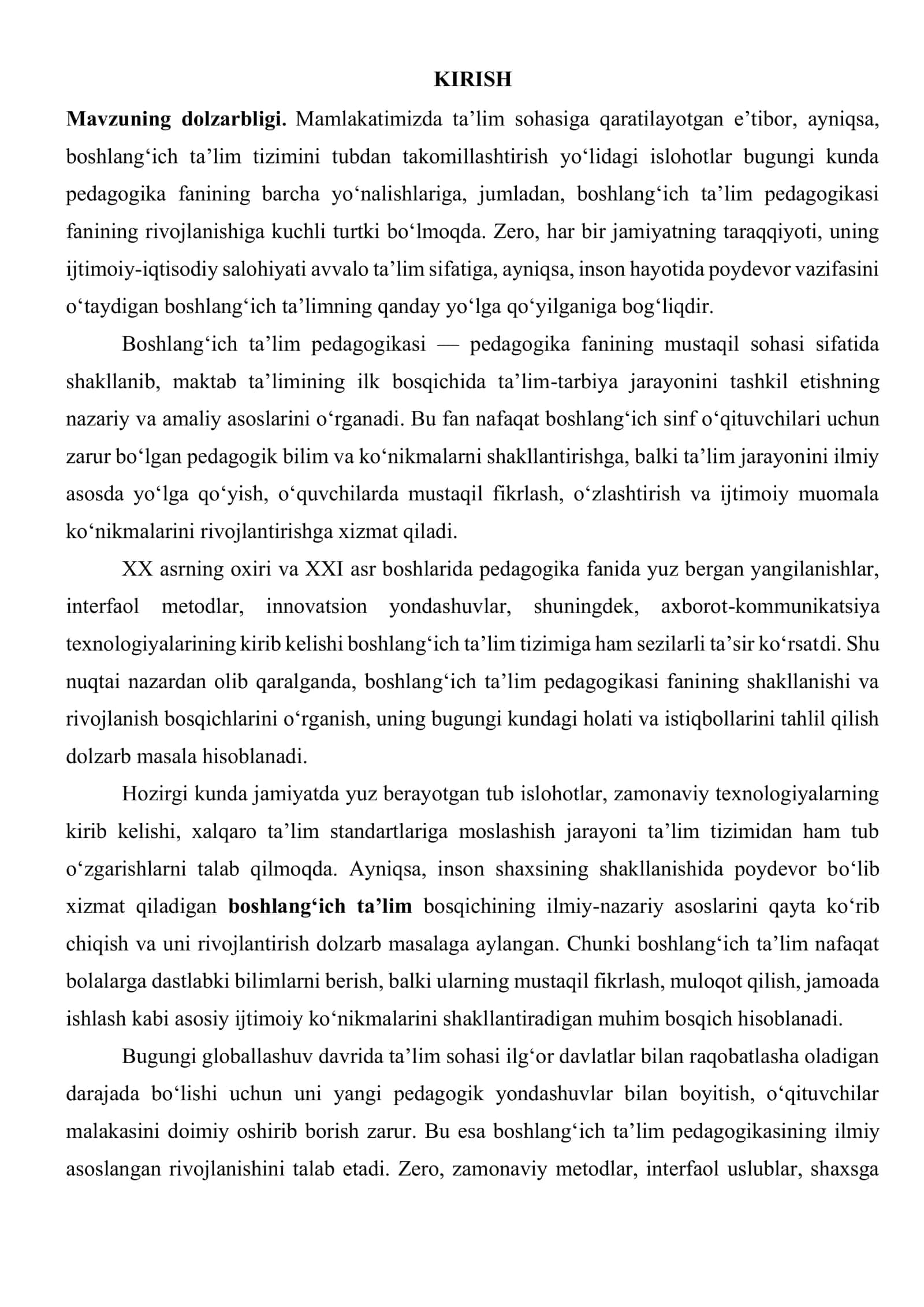 Boshlang’ich ta’lim pedagogikasi fanining taraqqiyoti” 3