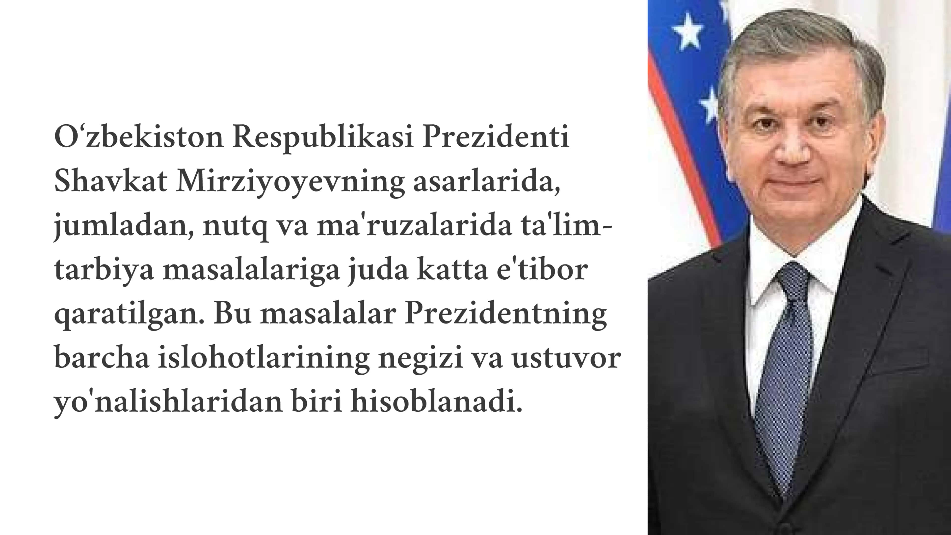 O‘zbekiston Respublikasi Prezidenti Shavkat Mirziyoyev Asarlarida Ta’lim-Tarbiya Masalalari 3