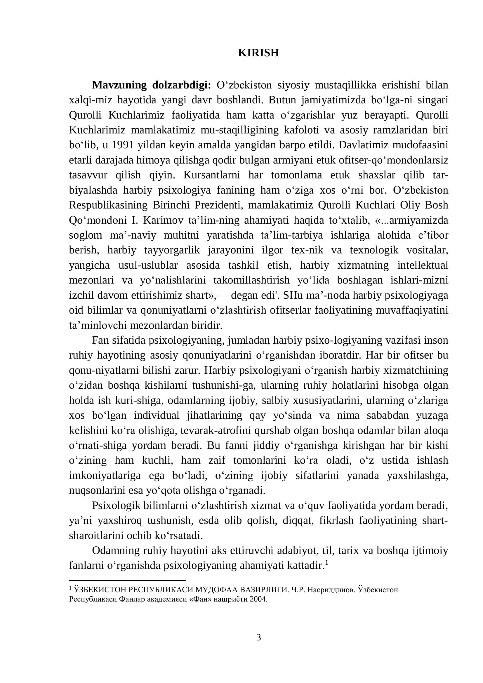 "HARBIY XIZMATCHI SHAXSINING PSIXOLOGIK MUAMMOLARINI O‘RGANISH METODIKASI" 3