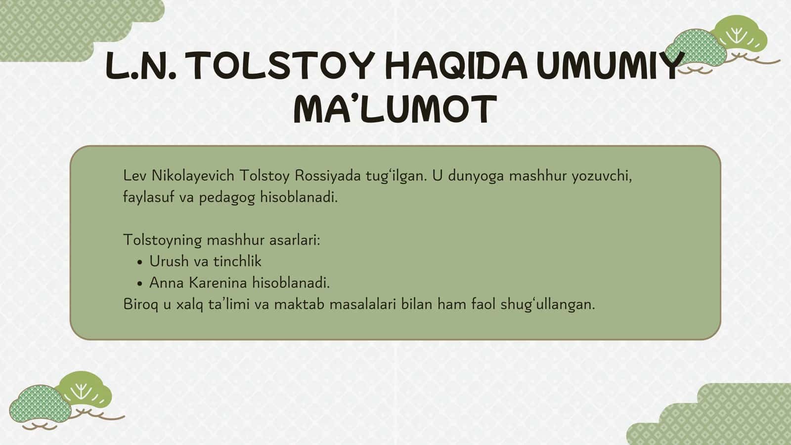 L.N.TOLSTOYNING PEDAGOGIK QARASHLARI 3