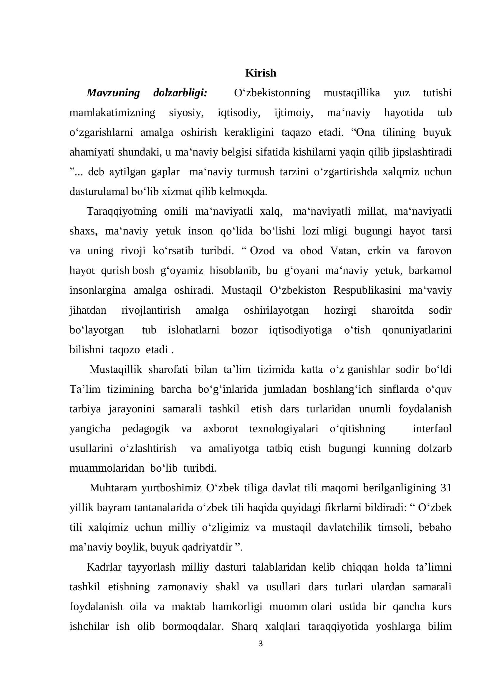 Boshlang'ich sinflarda ona tili darslariga qo'yilgan talablar 3