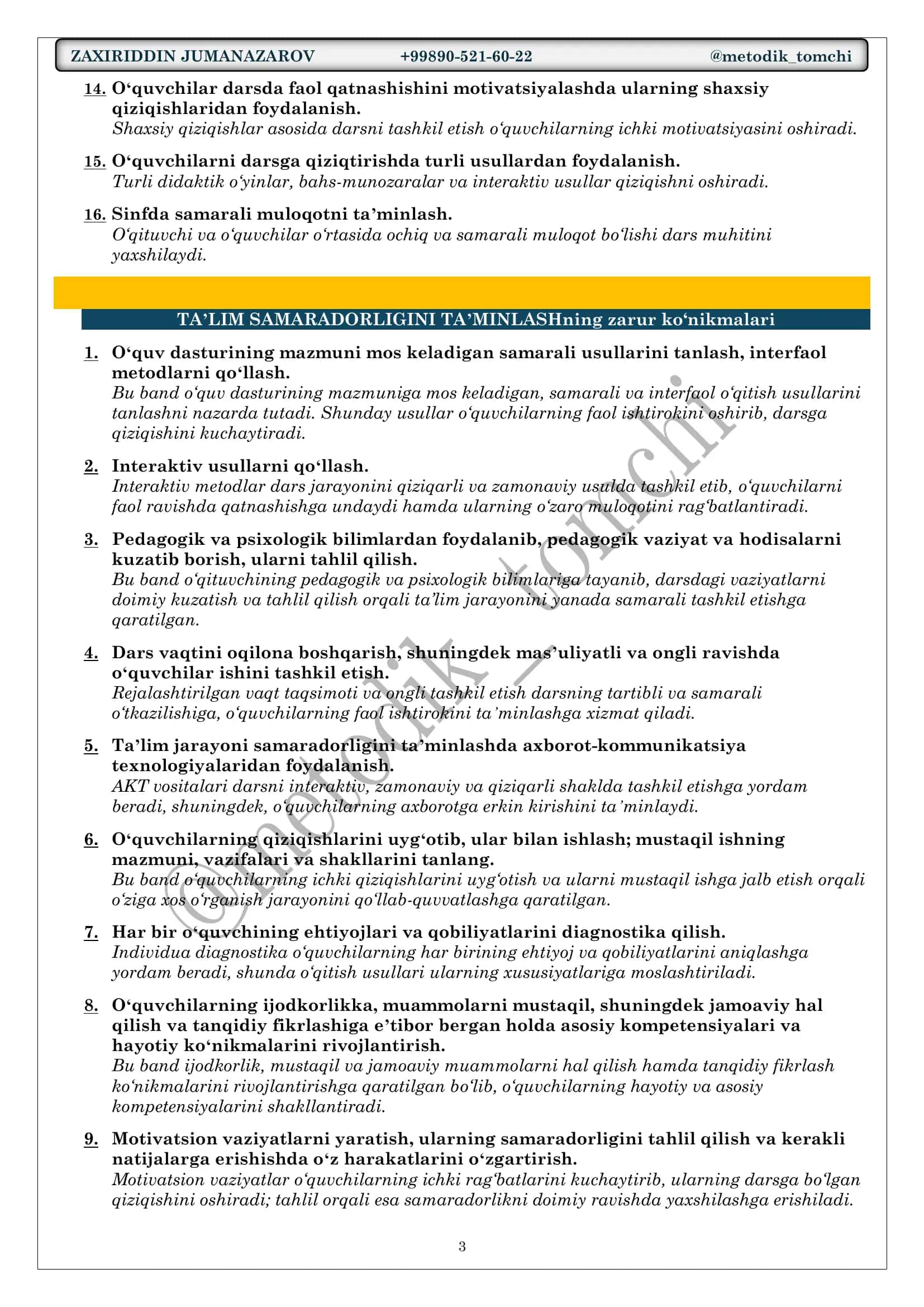 Ushbu kitobda kasb standartini har bir bandini izohlar bilan sanab o‘tilgan 3