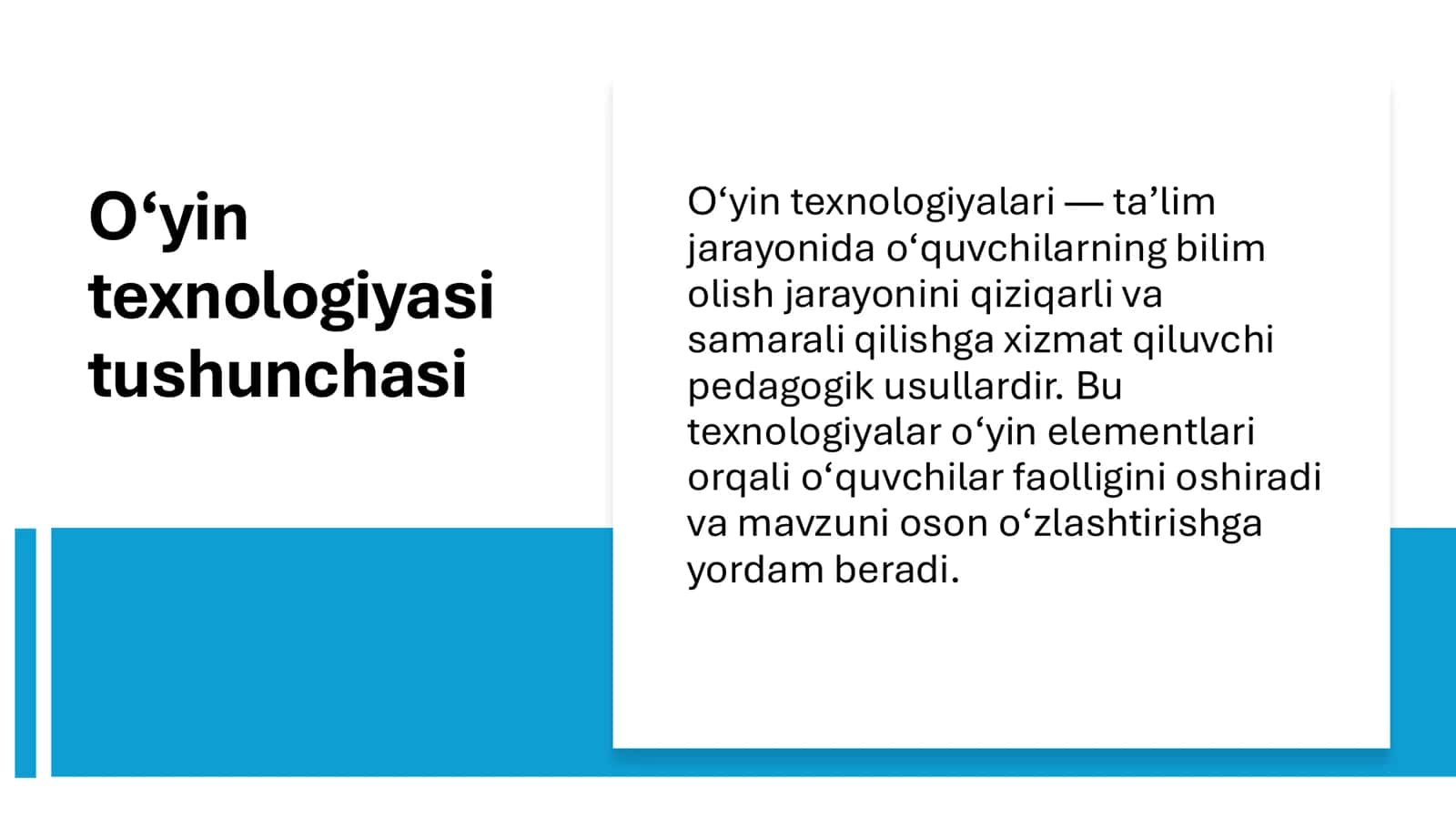 Talim jarayonida o'yin texnologiyalarini qo'llash pedagogik o'yinlar tipologiyasi 3